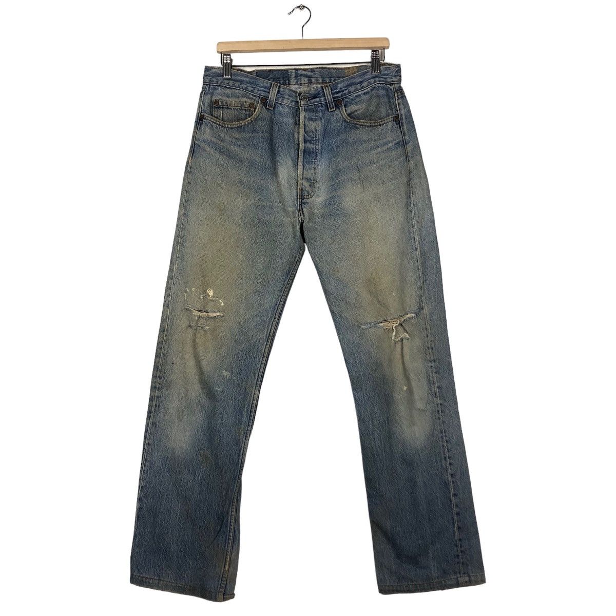 Levi's 🔥Vintage Distressed Rusty Design Punk Style Levi’s USA Size US 32 / EU 48 - 1 Thumbnail