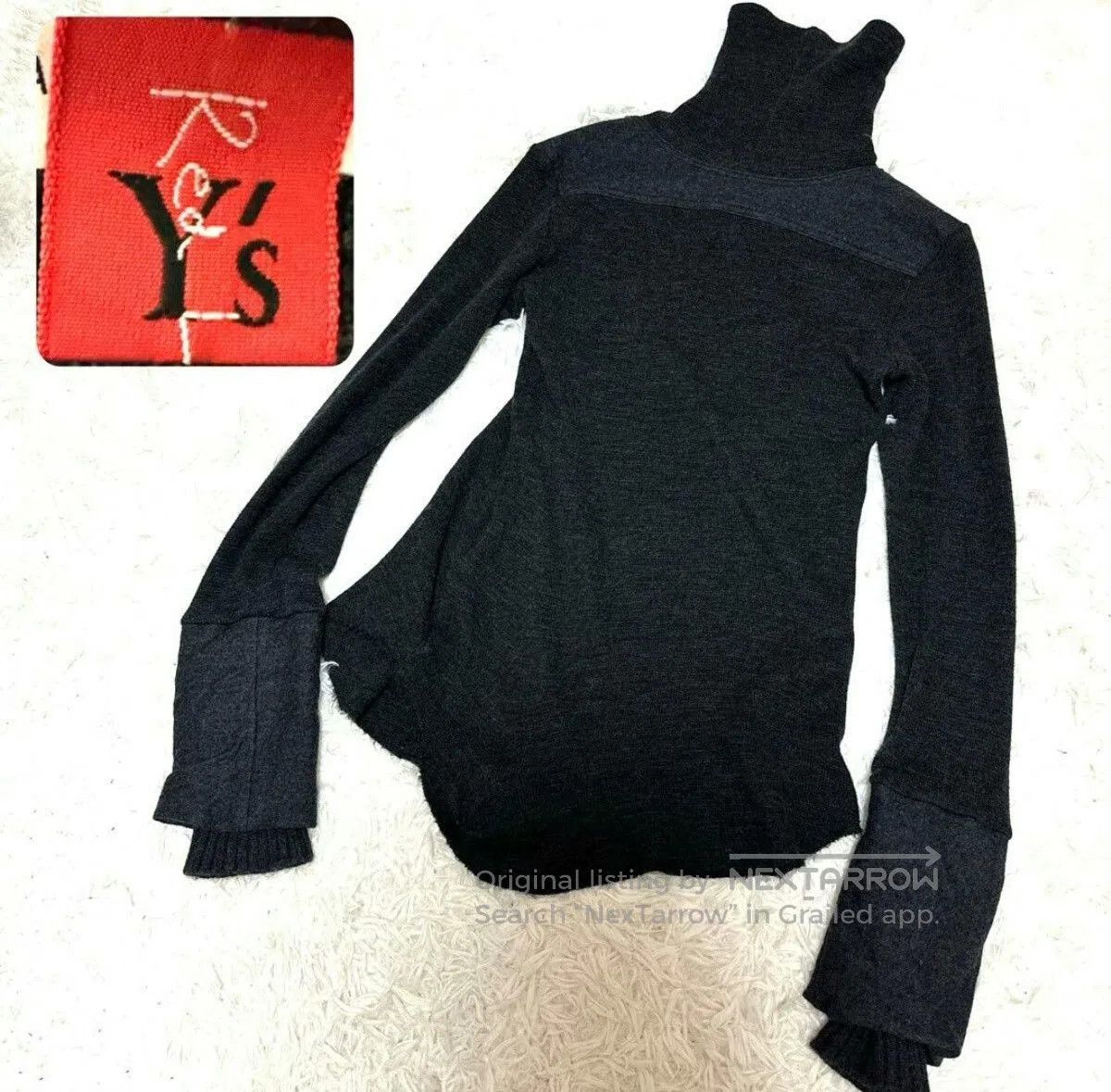 Yohji Yamamoto Y's RED Label Deformed Turtle Roll Sleeves. Size M / US 6-8 / IT 42-44 - 1 Thumbnail