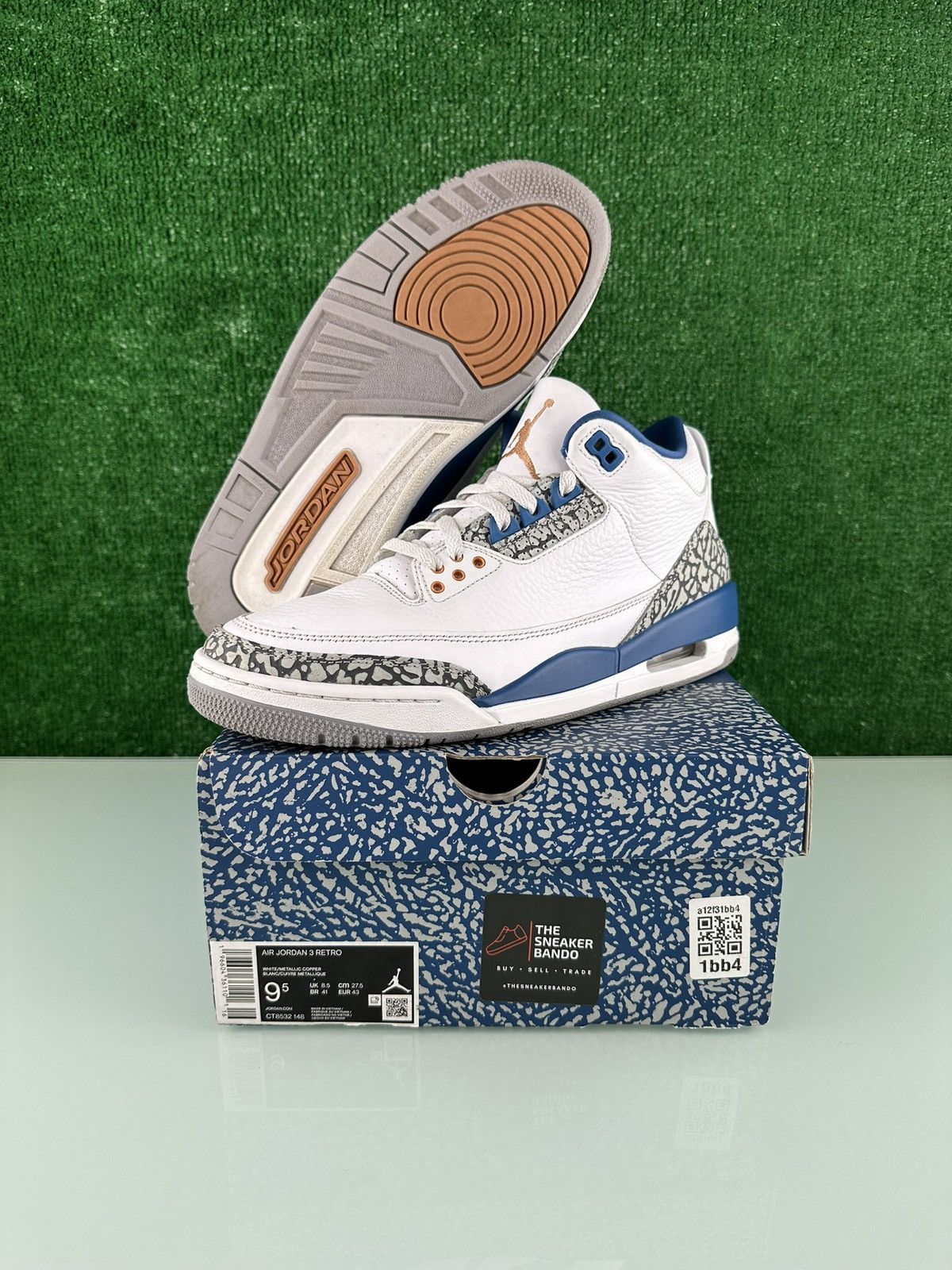 Jordan Brand Jordan 3 Retro Mid Washington Wizards Size 9.5 Size US 9.5 / EU 42-43 - 1 Thumbnail