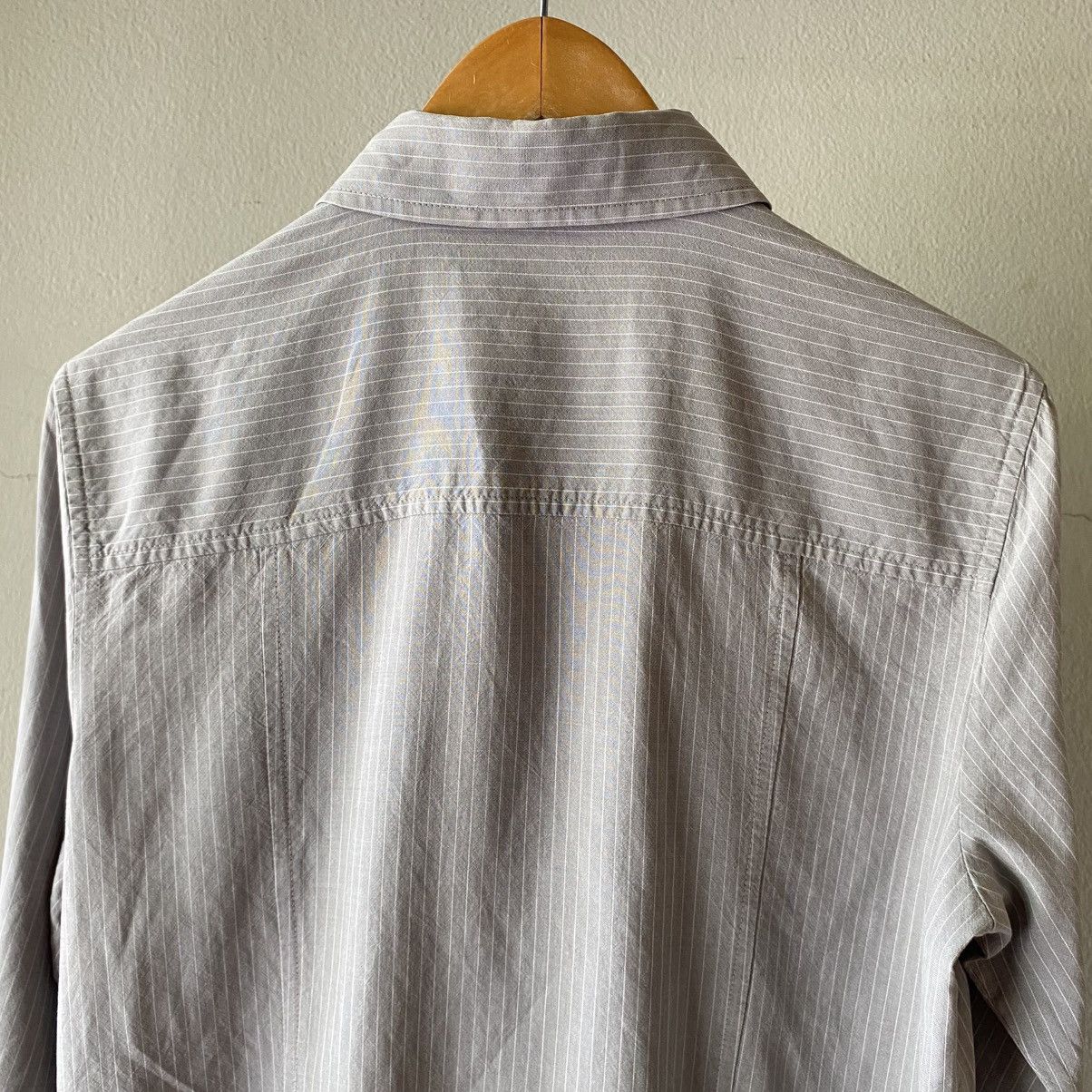 Yves Saint Laurent YVES SAINT LAURENT Light Gray Striped Pocket Shirt Size XS / US 0-2 / IT 36-38 - 5 Thumbnail