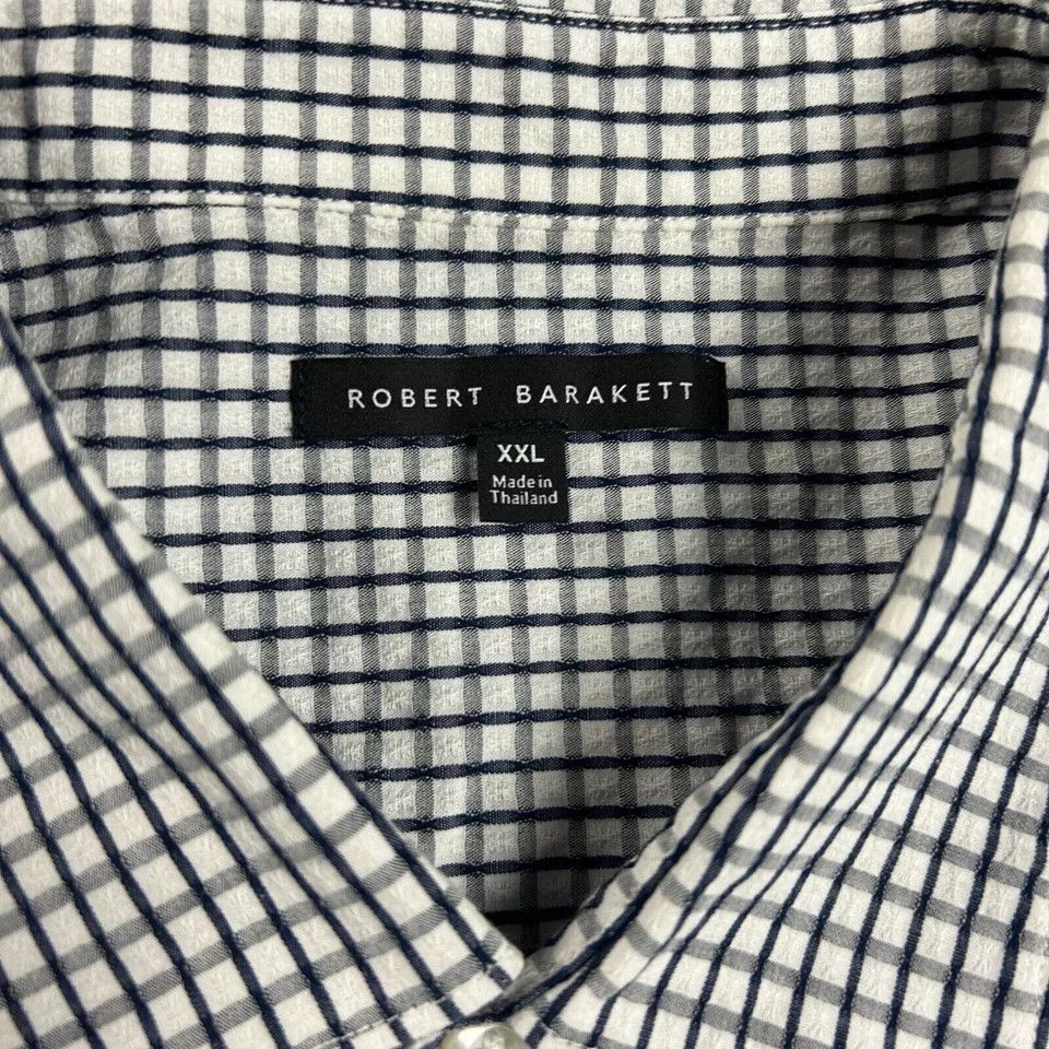 Robert Barakett Robert Barakett Shirt Mens XXL White Check 2XL Cotton Size US XXL / EU 58 / 5 - 3 Thumbnail