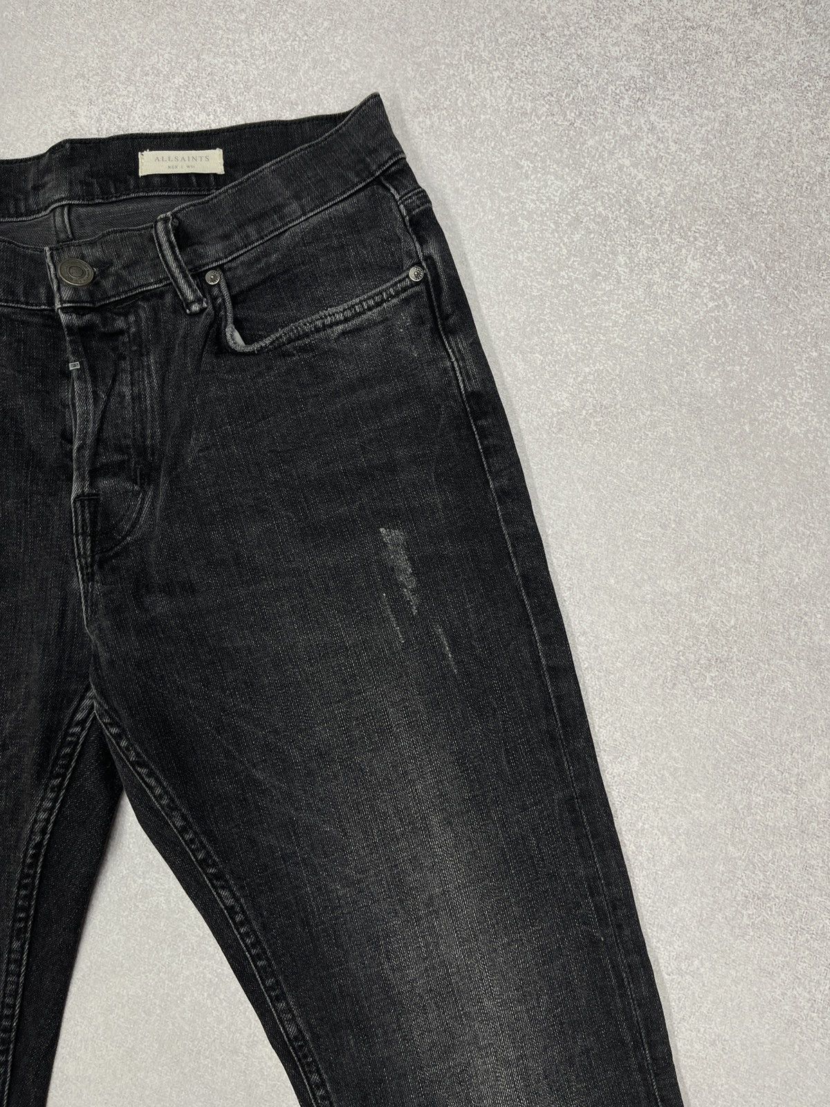 Allsaints × Designer Mens AllSaints Rex Denim Jeans Grey Big Logo Pocket Size 31 Size US 31 - 10 Thumbnail