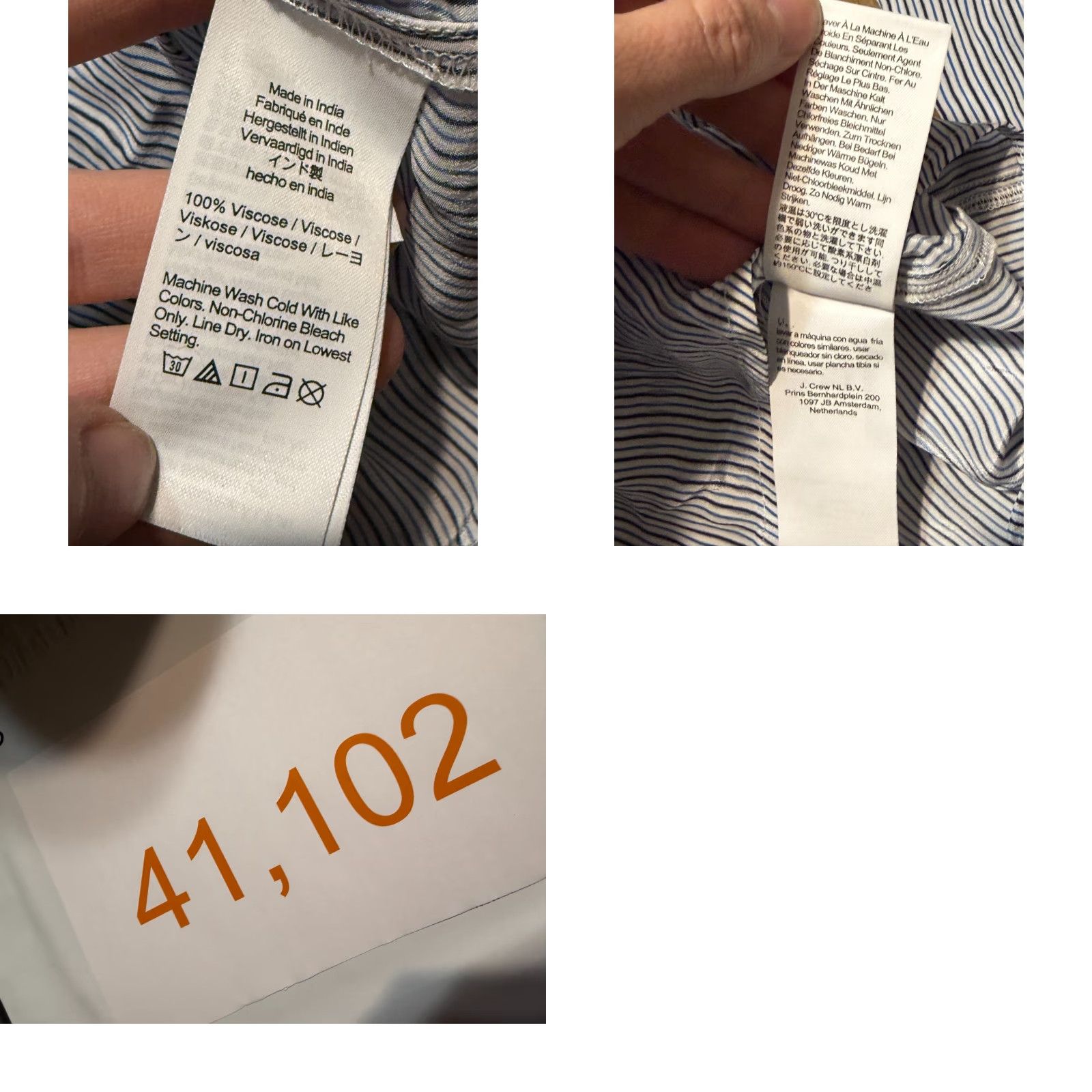J.Crew J.CREW Shirt Womens XS Black White Blue Striped Long Sleeve Button-Up Shirt Size XS / US 0-2 / IT 36-38 - 8 Thumbnail