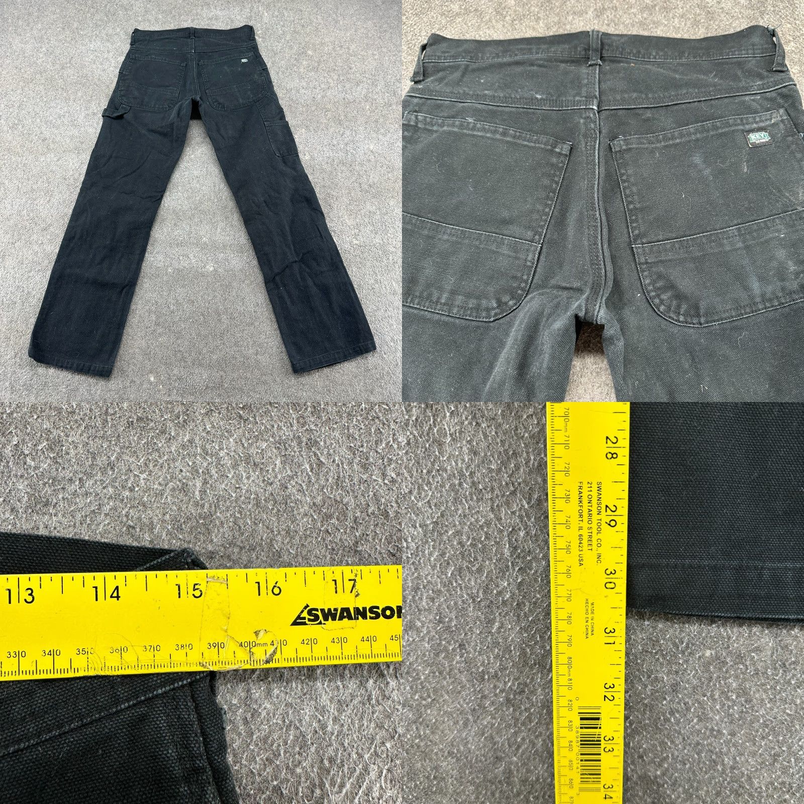 Vintage Key Pants Mens 30x32 Black Carpenter Workwear Duck Canvas Double Knee Cotton Pants Size US 30 / EU 46 - 9 Thumbnail