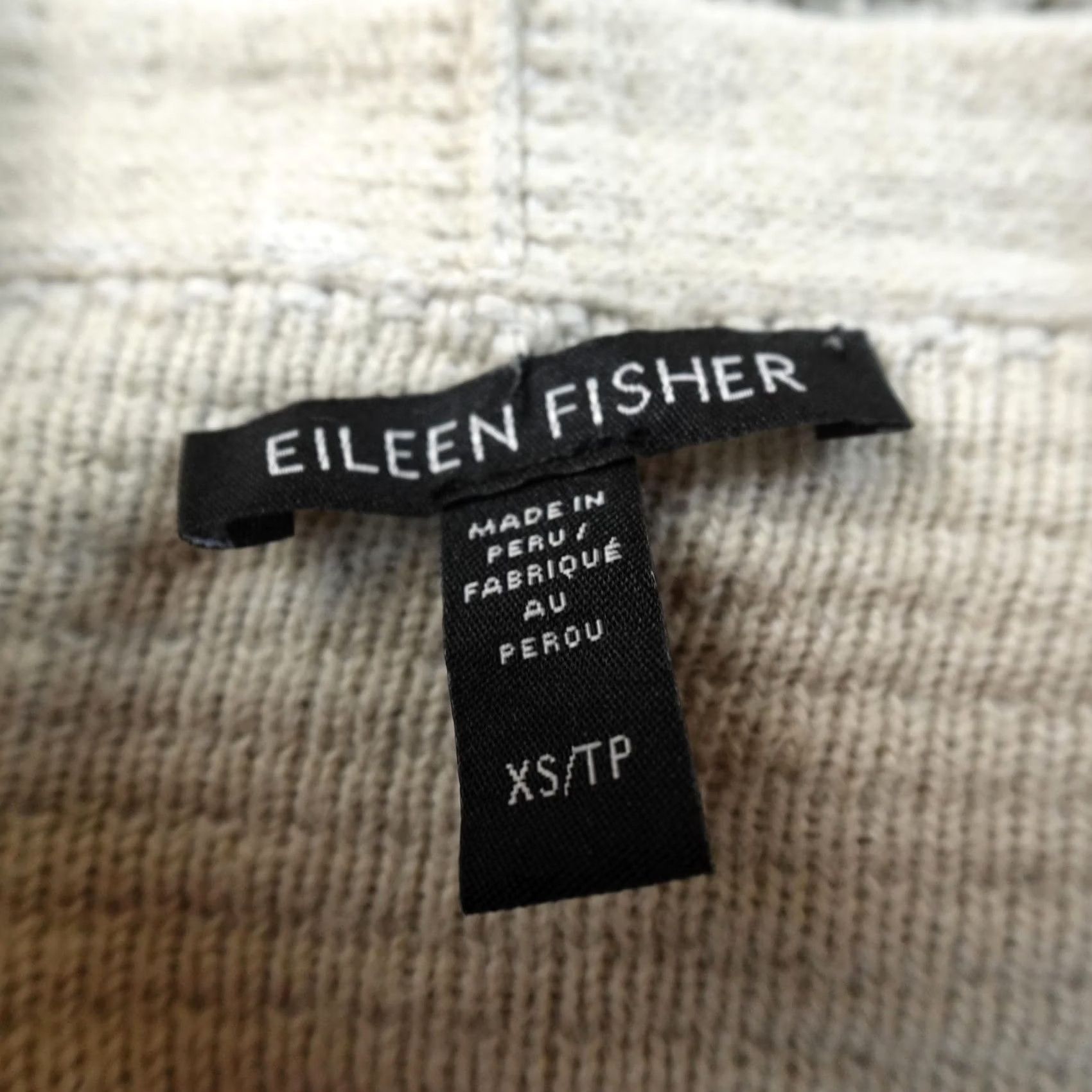 Eileen Fisher VINTAGE? No. Cardigan Womens XS White Waffle-Knit Open Front Pockets Eileen Fisher Sweater Size XS / US 0-2 / IT 36-38 - 4 Thumbnail