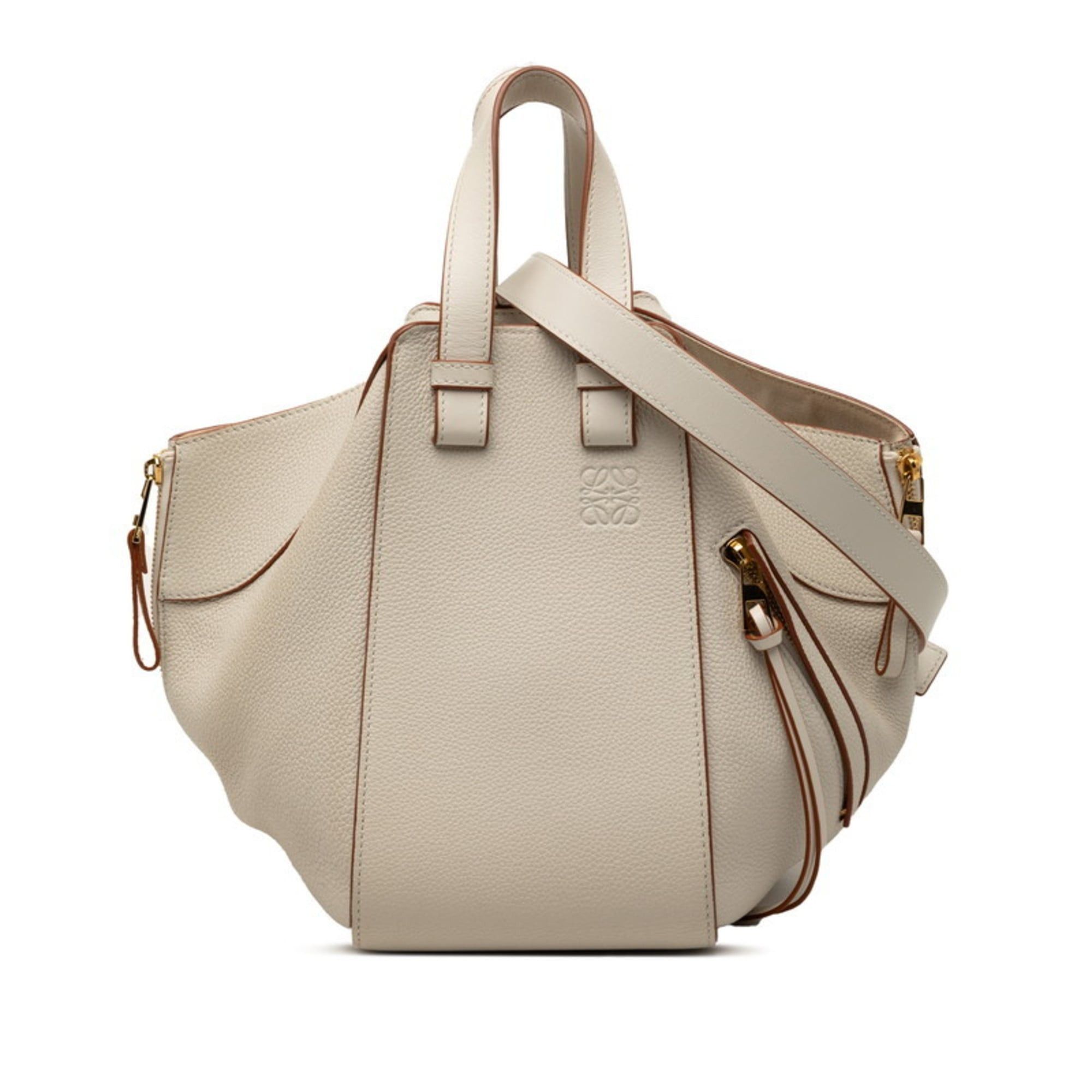 Loewe Loewe Anagram Hammock Small Handbag Shoulder Bag Drawstring 2-Way White Leather Women's LOEWE Size ONE SIZE - 1 Thumbnail