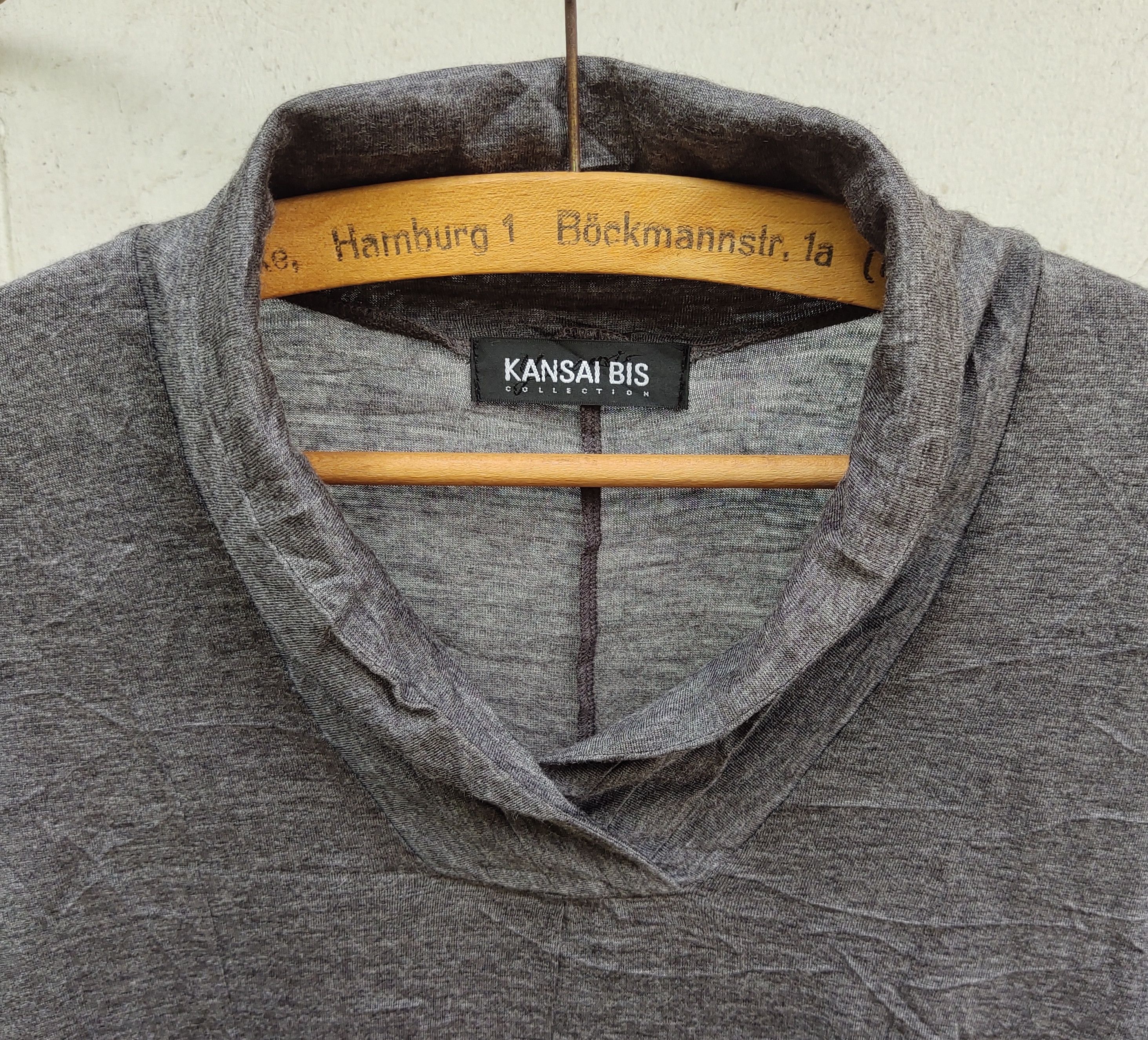 Kansai Yamamoto (S224) Kansai BIS Gray Acrylic Pullover Shawl Blouse Sz 9 Size S / US 4 / IT 40 - 2 Thumbnail