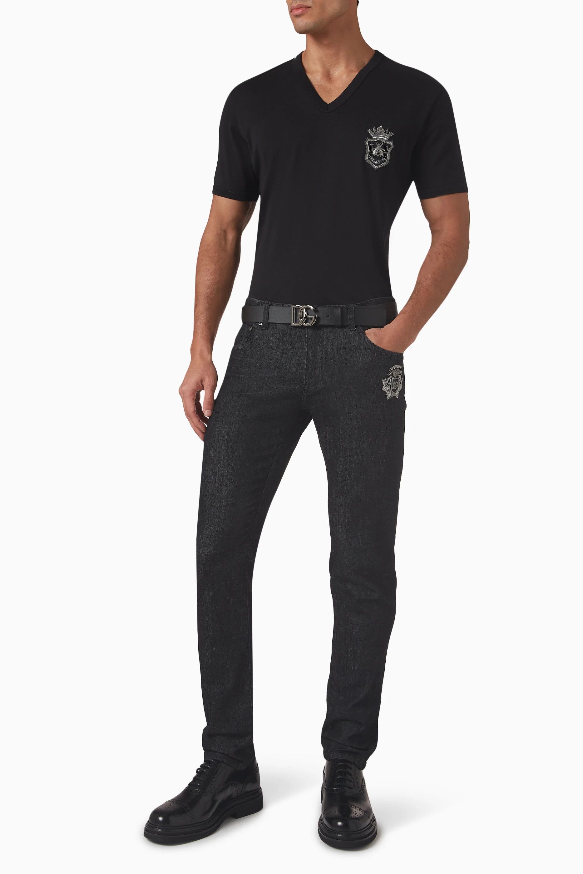Dolce & Gabbana o1y0125 Logo Jeans in Black Size US 42 / EU 58 - 2 Thumbnail