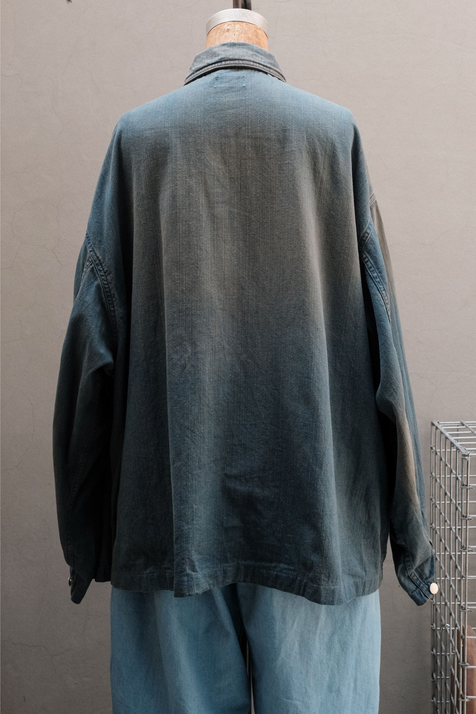 CLESSTE VINTAGE DYED DENIM US ARMY M35 PULLOVER JACKET