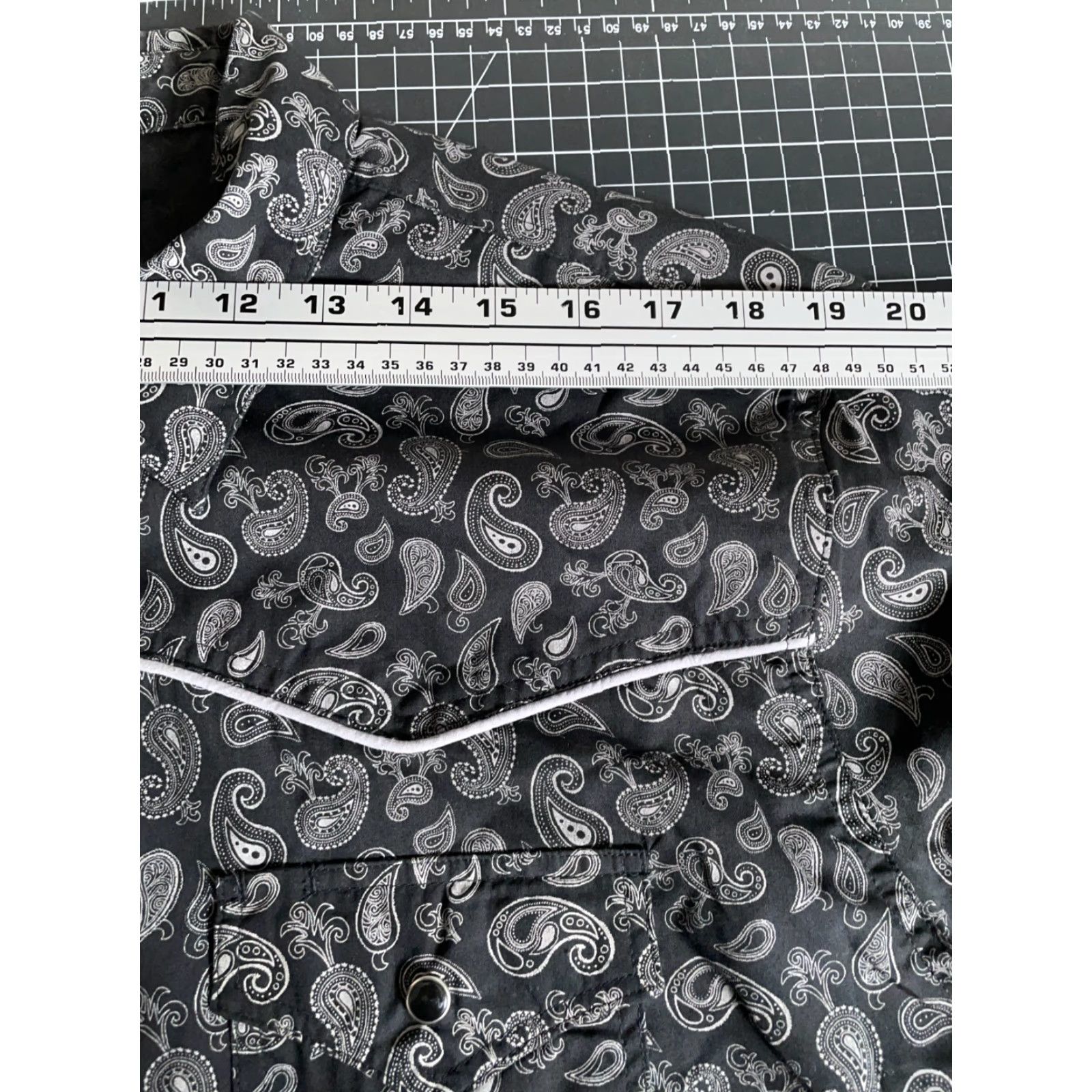 Vintage VINTAGE High Noon Western Shirt Mens Large Black Paisley Pearl Snap Cowboy Piping Size US L / EU 52-54 / 3 - 7 Thumbnail