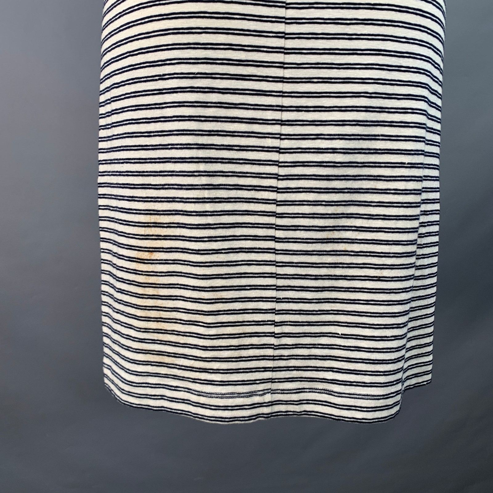 Theory THEORY Adiany B White Navy Linen Cotton Stripe T-Shirt Dress Size S / US 4 / IT 40 - 5 Thumbnail