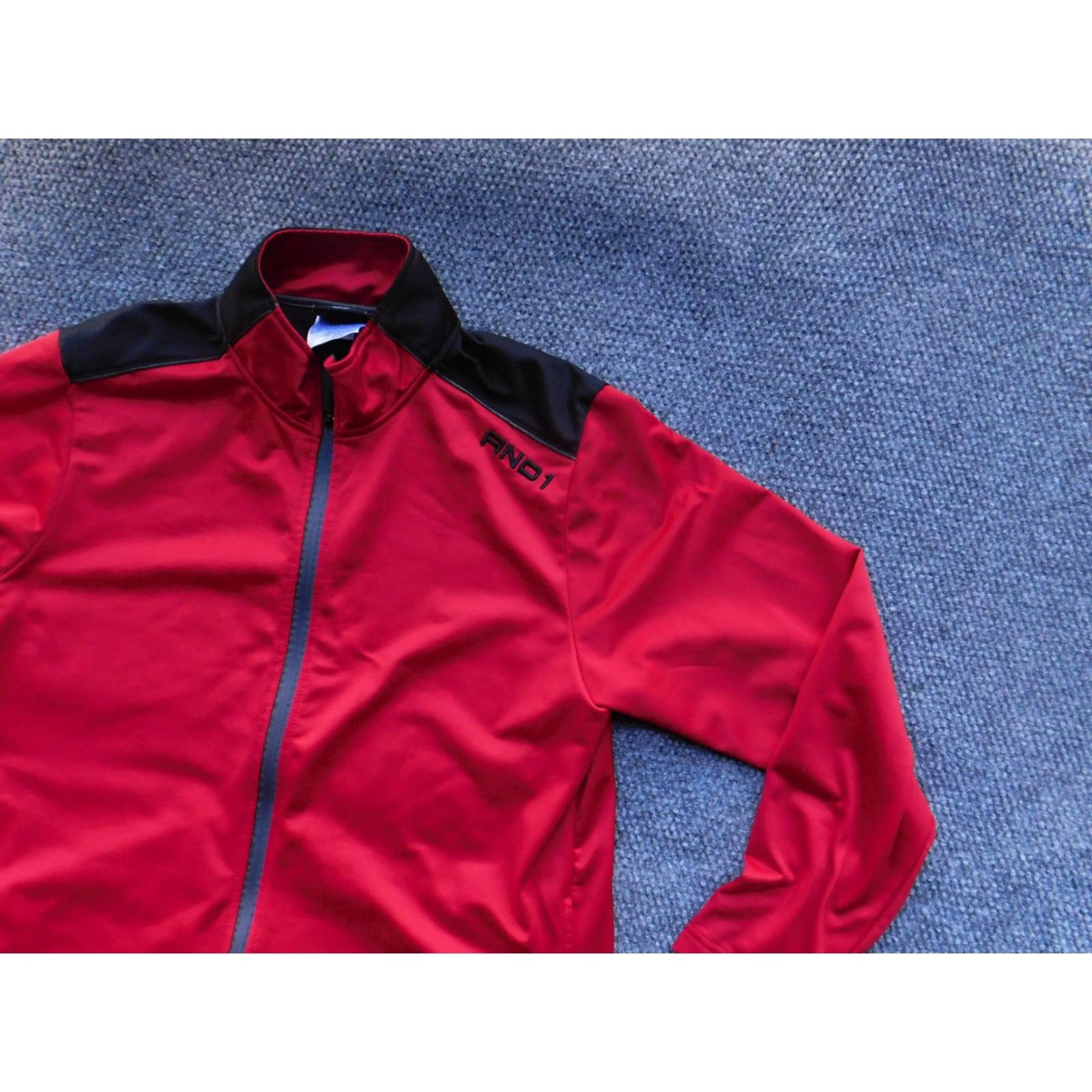 Vintage AND1 Jacket Mens XL Red Black Full Zip Performance Track Warm Up Athletic Top Size US XL / EU 56 / 4 - 5 Thumbnail