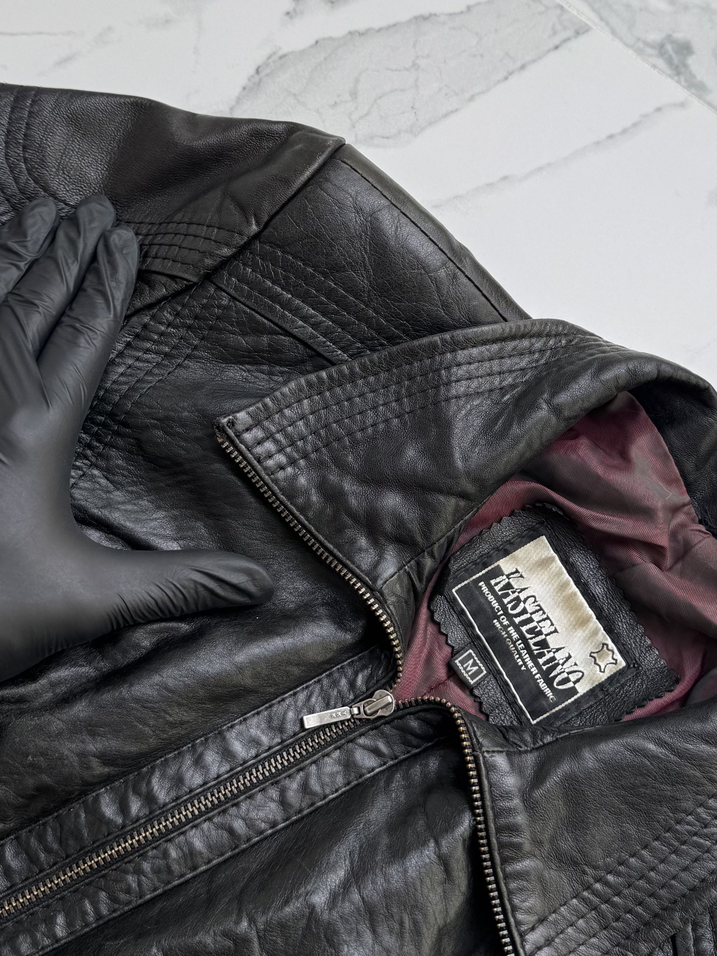Genuine Leather Leather Jacket Women Size M Fitted Zip Moto Minimalist Y2K Size M / US 6-8 / IT 42-44 - 7 Thumbnail