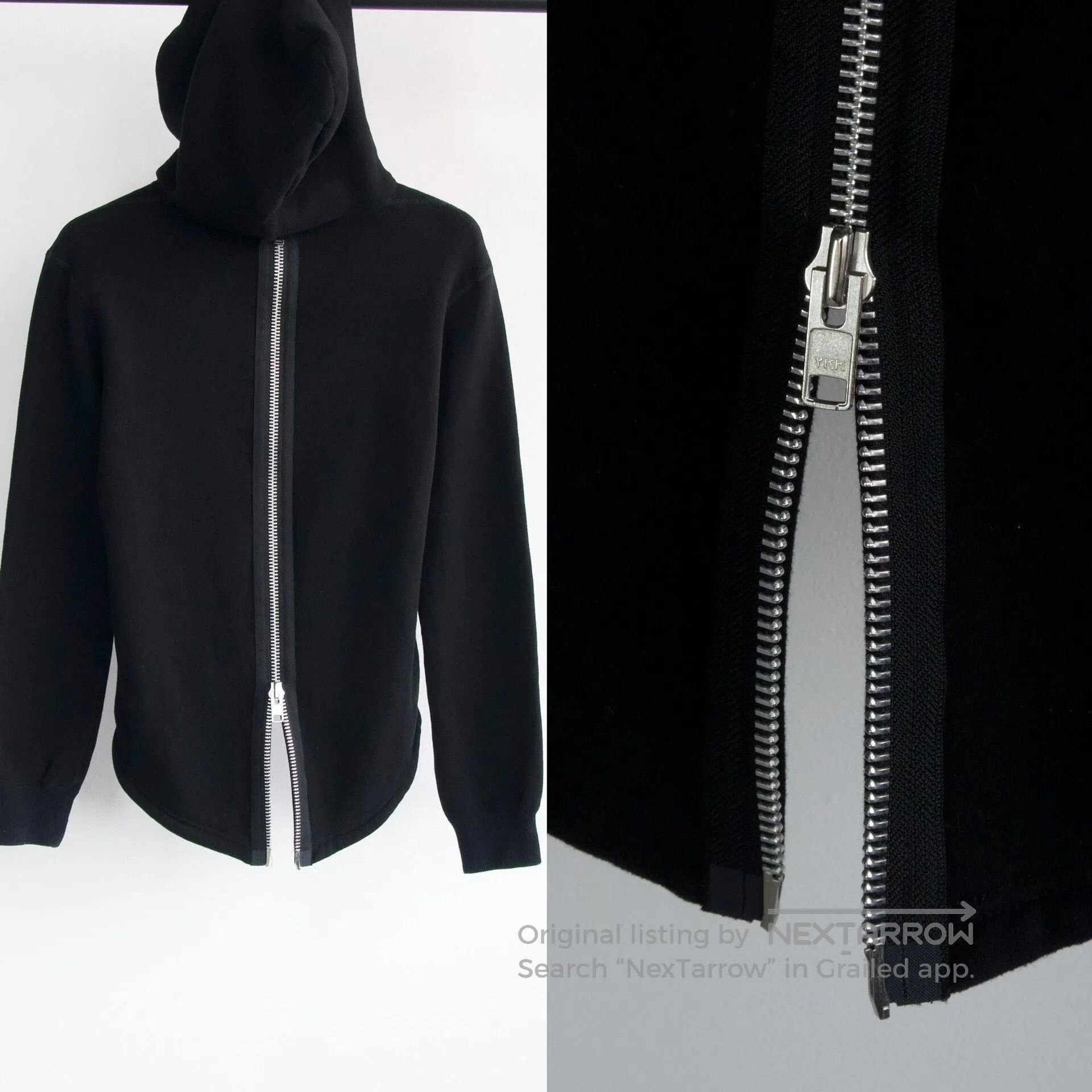 Yohji Yamamoto Yohji Yamamoto Black Zip-Front Hoodie. Size XS / US 0-2 / IT 36-38 - 3 Thumbnail