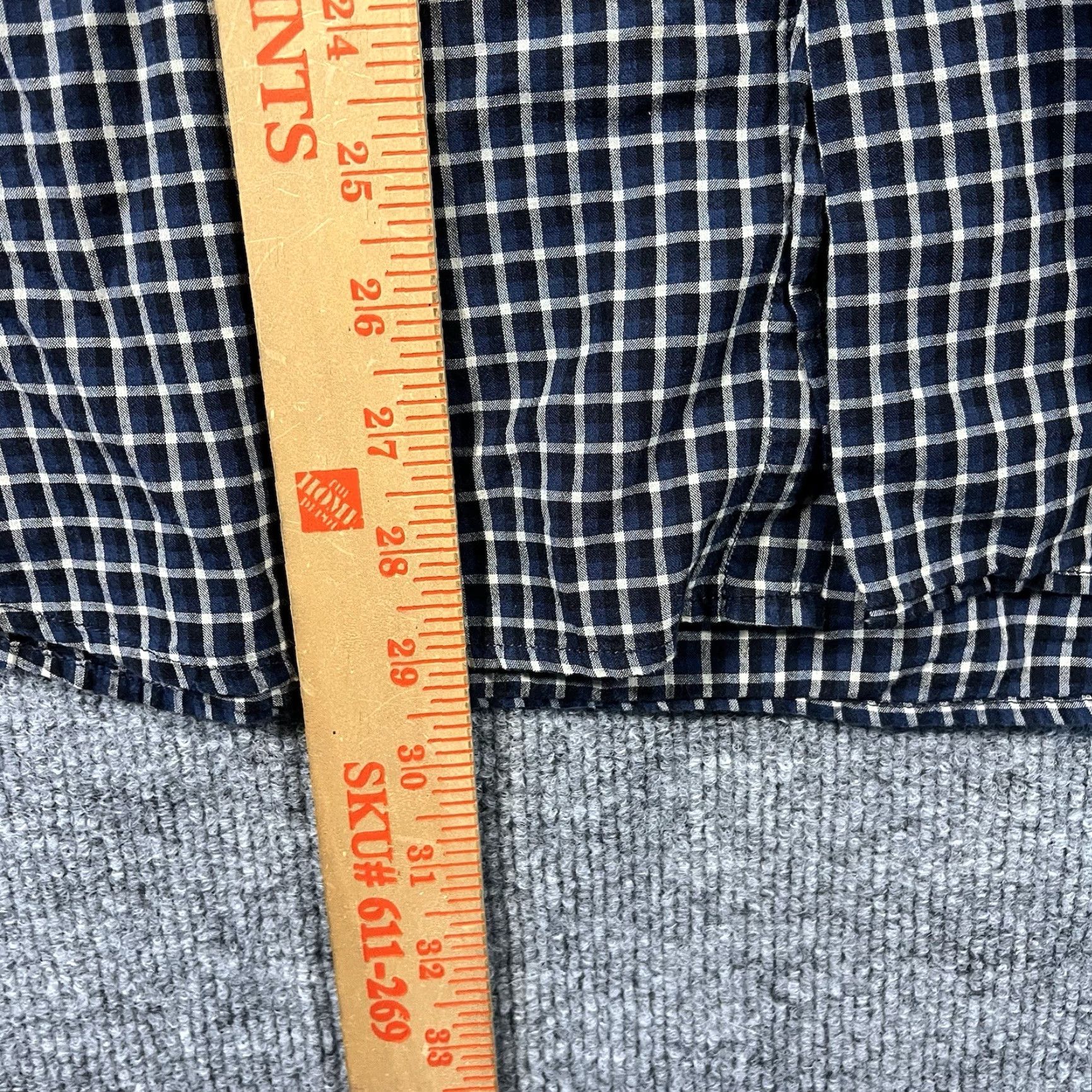 John Varvatos John Varvatos Button-Down Shirt Mens Large 100% Cotton Plaid Blue Flannel Crew Neck Long Sleeve Button-Up Regular Mens Size US L / EU 52-54 / 3 - 4 Thumbnail
