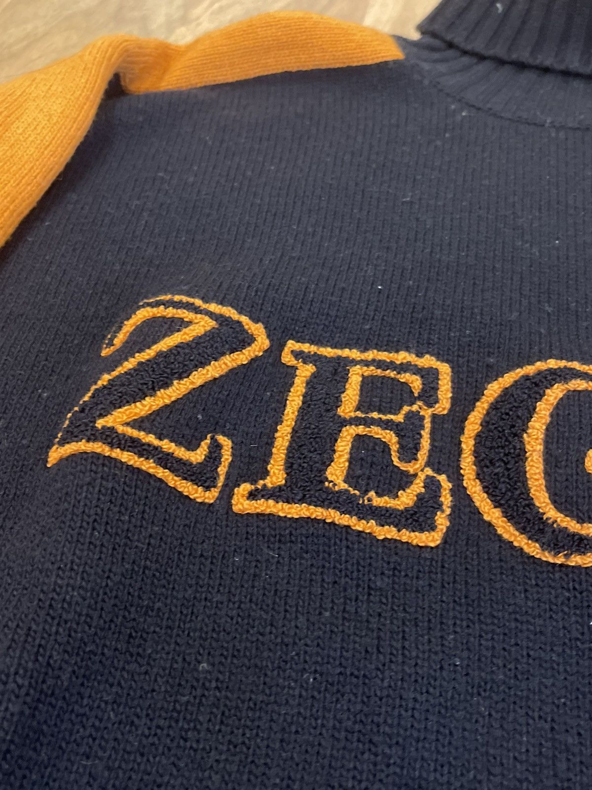 Ermenegildo Zegna × Z Zegna Zegna turtle knit sweater large navy/orange Size US L / EU 52-54 / 3 - 2 Thumbnail