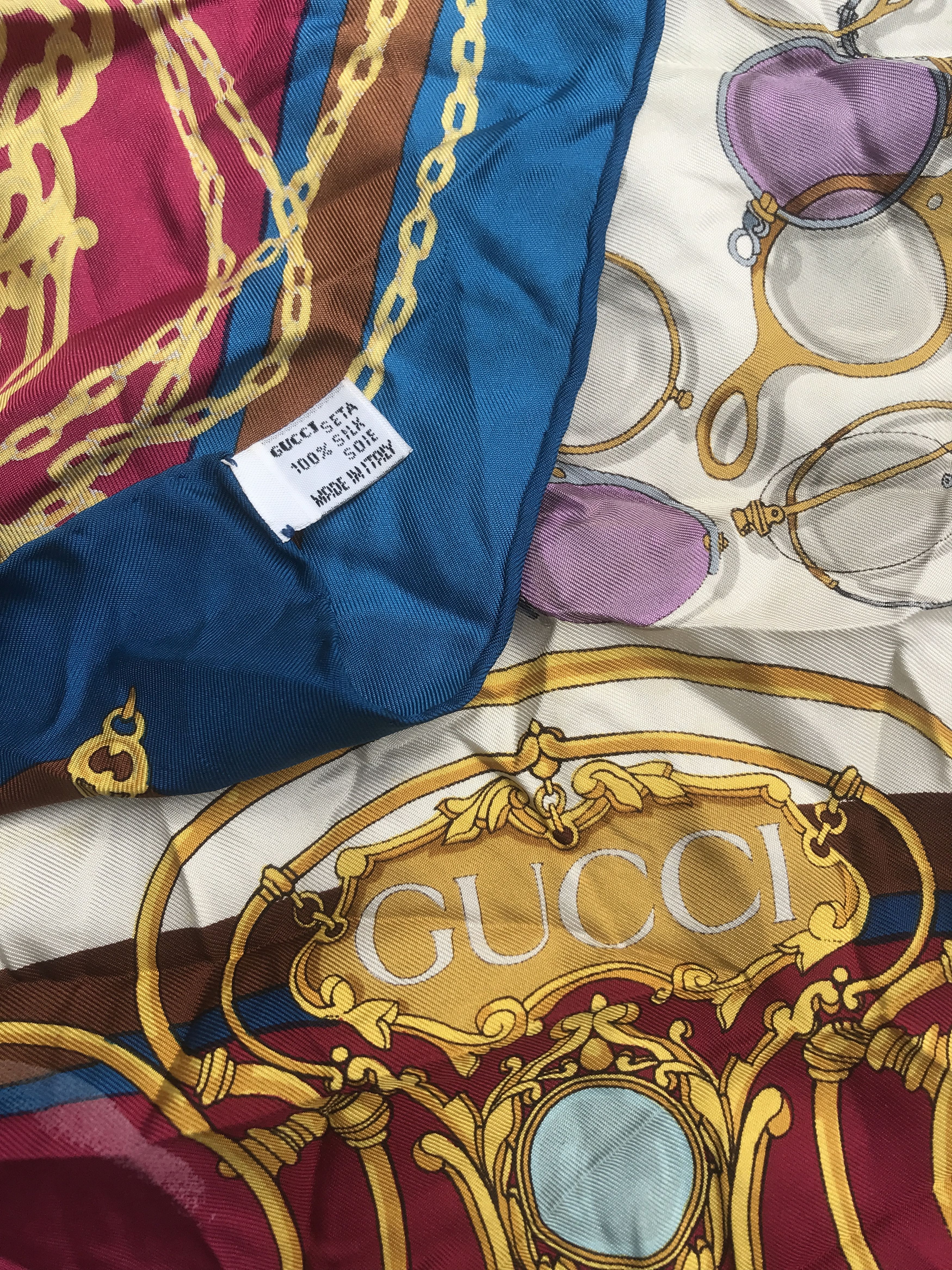Gucci 💥 RARE 💥 Gucci 90's sunglass print silk scarf Size ONE SIZE - 8 Thumbnail