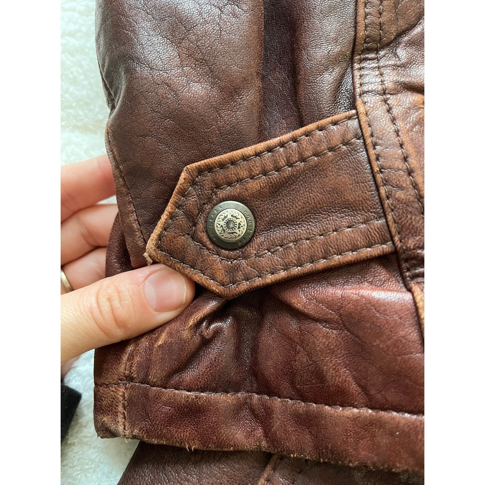 & Other Stories VTG Couture By J Park Leather Coat Mens 44 Brown Lined Full Size US S / EU 44-46 / 1 - 2 Thumbnail