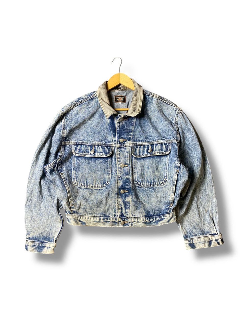 Japanese Brand × Vintage WOLVO WORKS Cropped Denim Jeans Jacket (126) Size US M / EU 48-50 / 2 - 1 Thumbnail