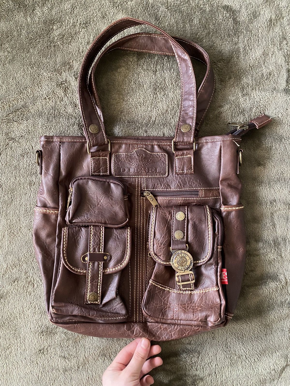 Diesel Diesel Retro Leather Multi-Pocket Messenger Crossbody Bag Size ONE SIZE - 2 Thumbnail