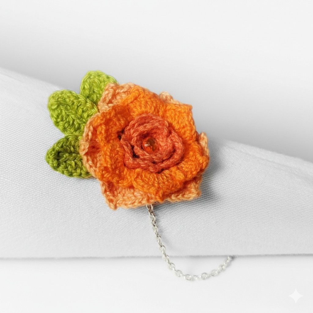 Handmade Bracelet 7.5" Corsage Orange Dahlia Flower Lobster Clasp Size ONE SIZE - 1 Thumbnail