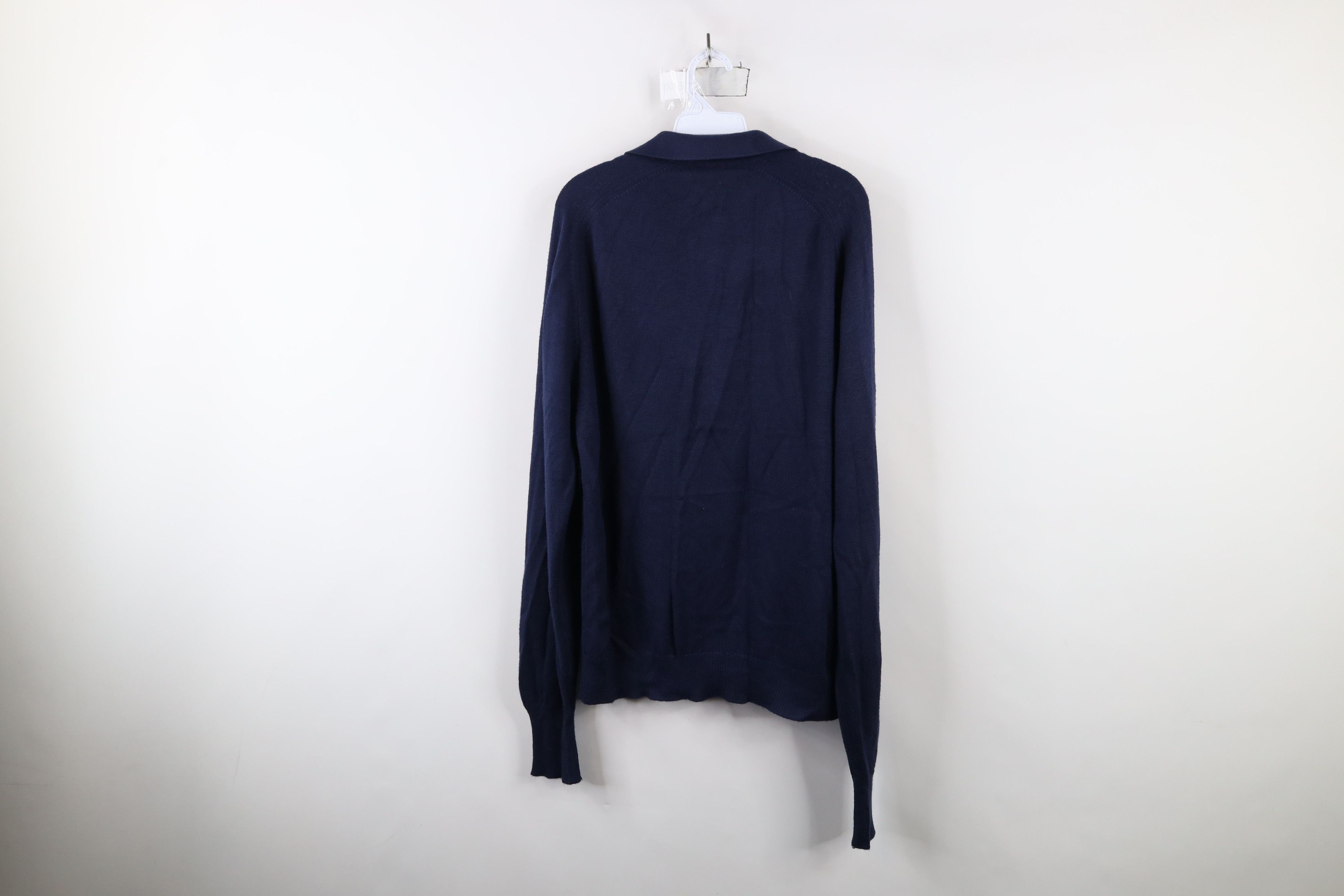 Vintage Vintage 70s Streetwear Collared Pullover Polo Sweater Blue Size US L / EU 52-54 / 3 - 7 Thumbnail