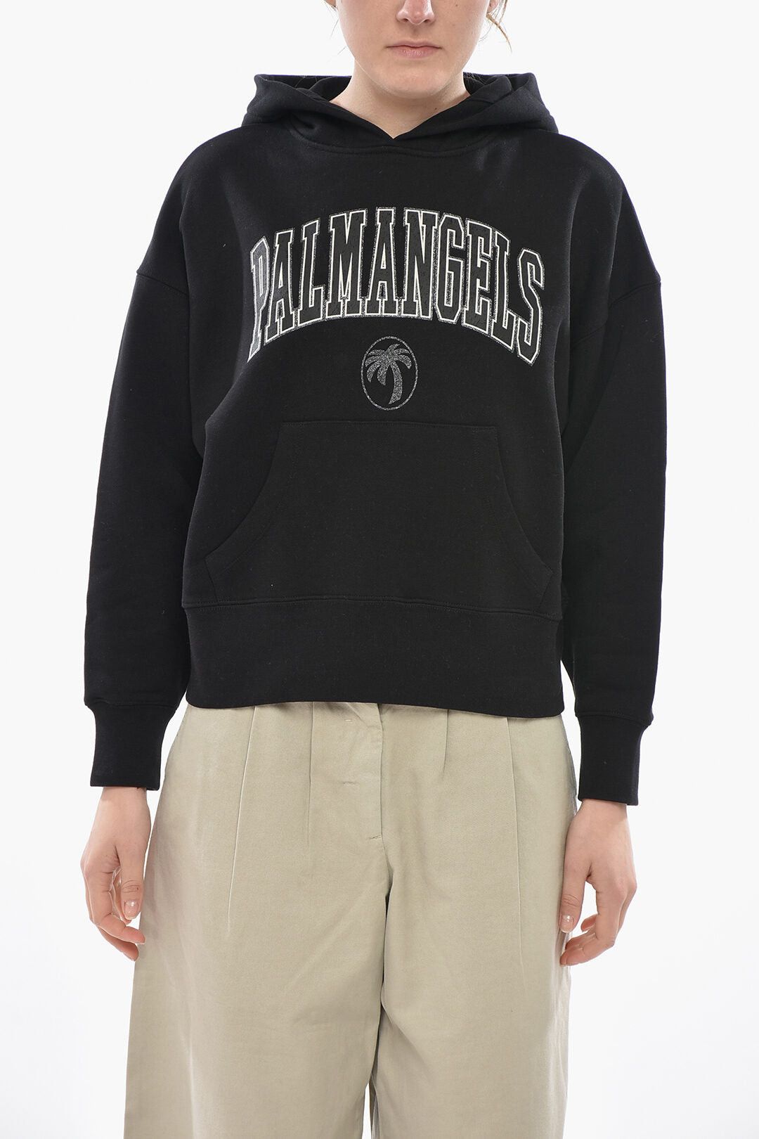 Palm Angels Brushed Cotton Hoodie COLLEGE PALM Size XXS / US 00 / IT 34 - 1 Thumbnail