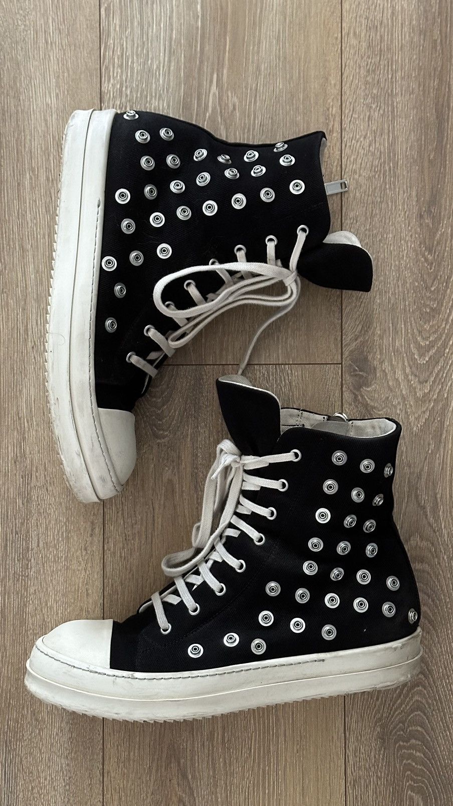 Rick Owens × Rick Owens Drkshdw AW23 Luxor High top Rivet Ramones Size US 9.5 / EU 42-43 - 4 Thumbnail