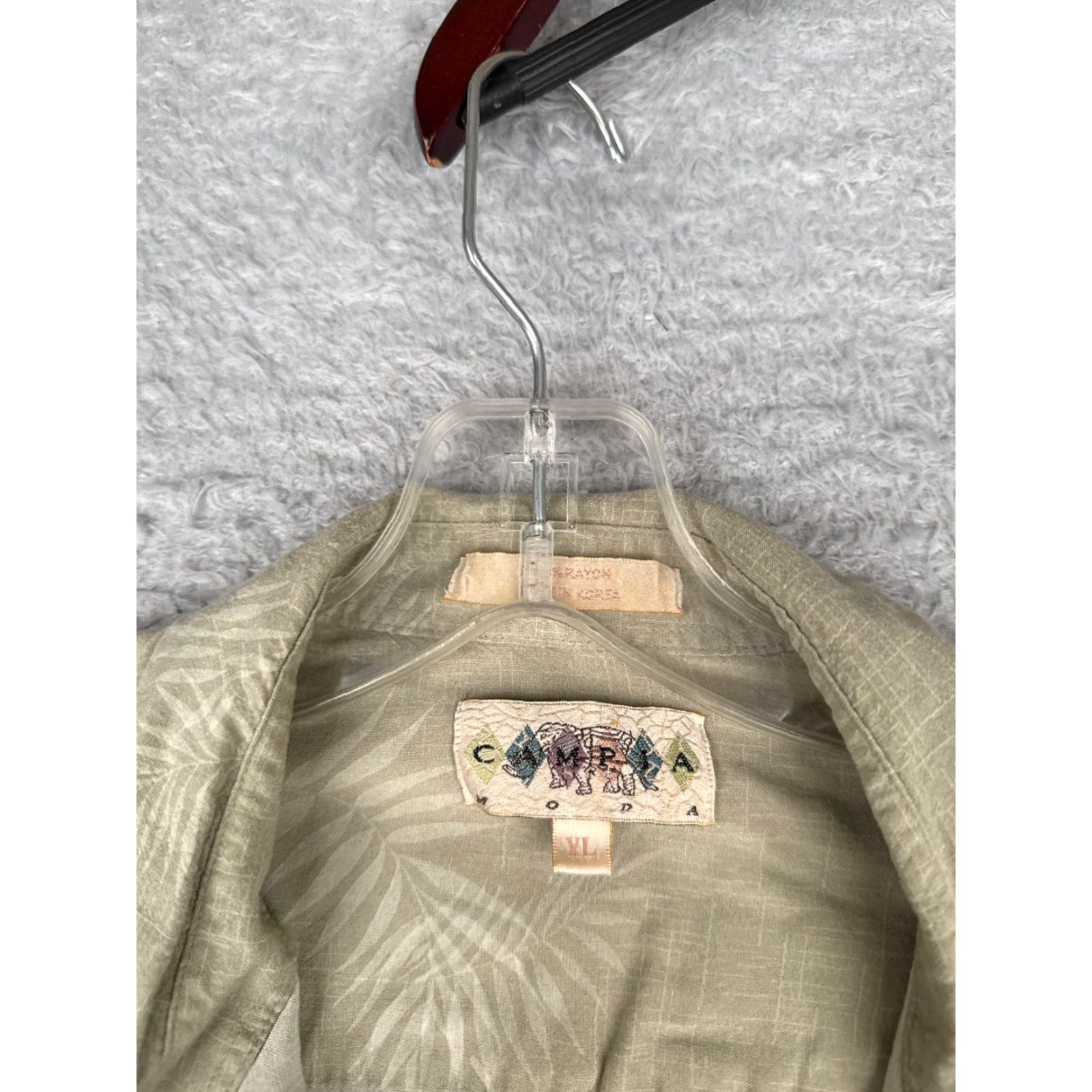 Vintage Campia Moda Shirt Mens XL Green Floral Hawaiian Resort Aloha Vacation Button-Up Casual Mens Size US XL / EU 56 / 4 - 7 Thumbnail
