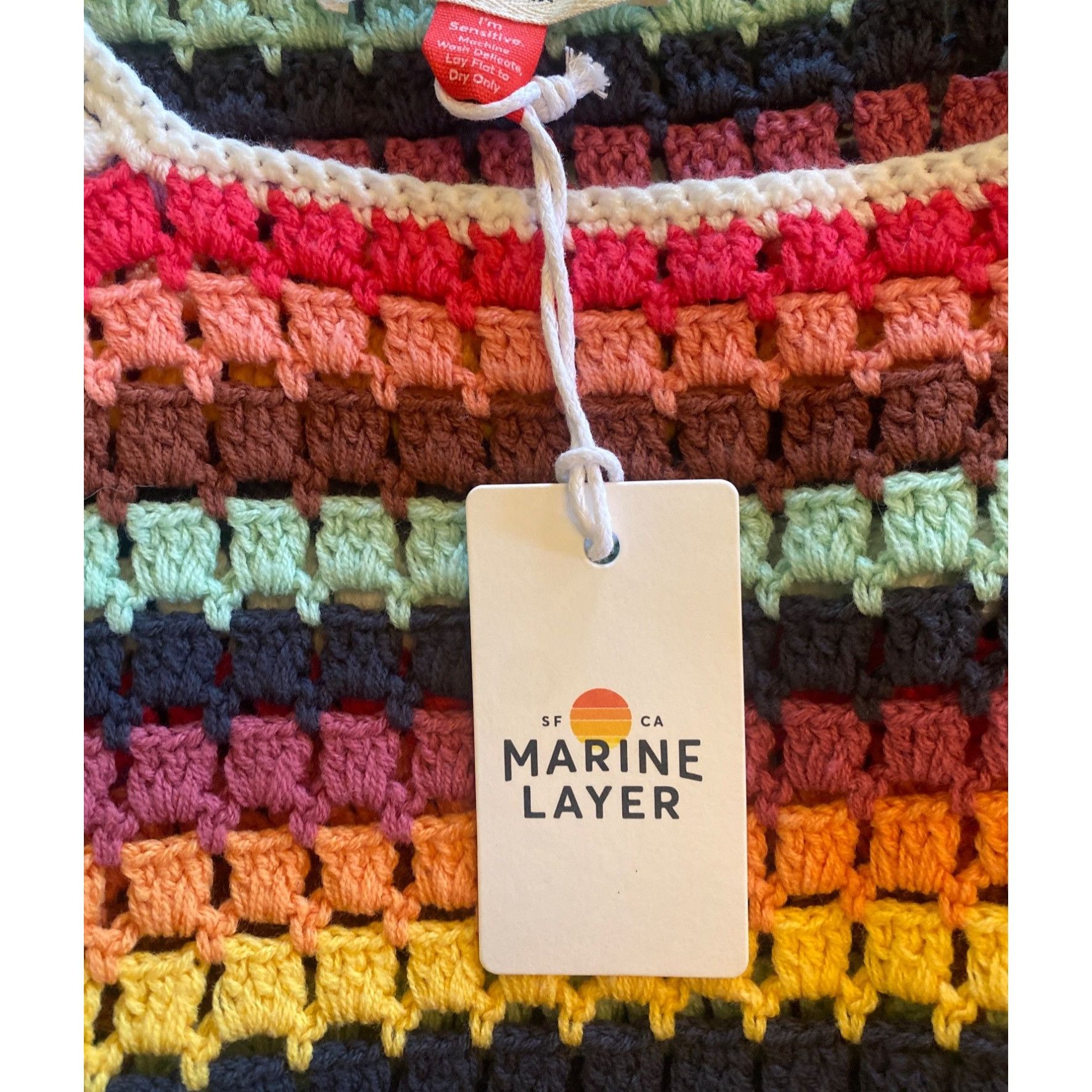 Marine Layer NWT Marine Layer Fiona Crochet Dress Multi Stripe L Hard to Size L / US 10 / IT 46 - 10 Thumbnail