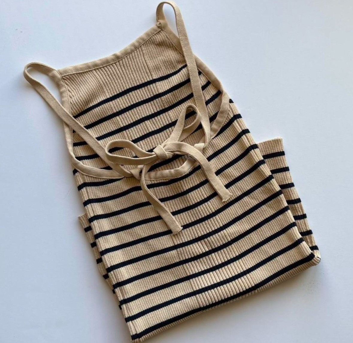 LOW CLASSIC LOW CLASSIC : Beige Striped Adjustable Camisol Size S / US 4 / IT 40 - 6 Thumbnail