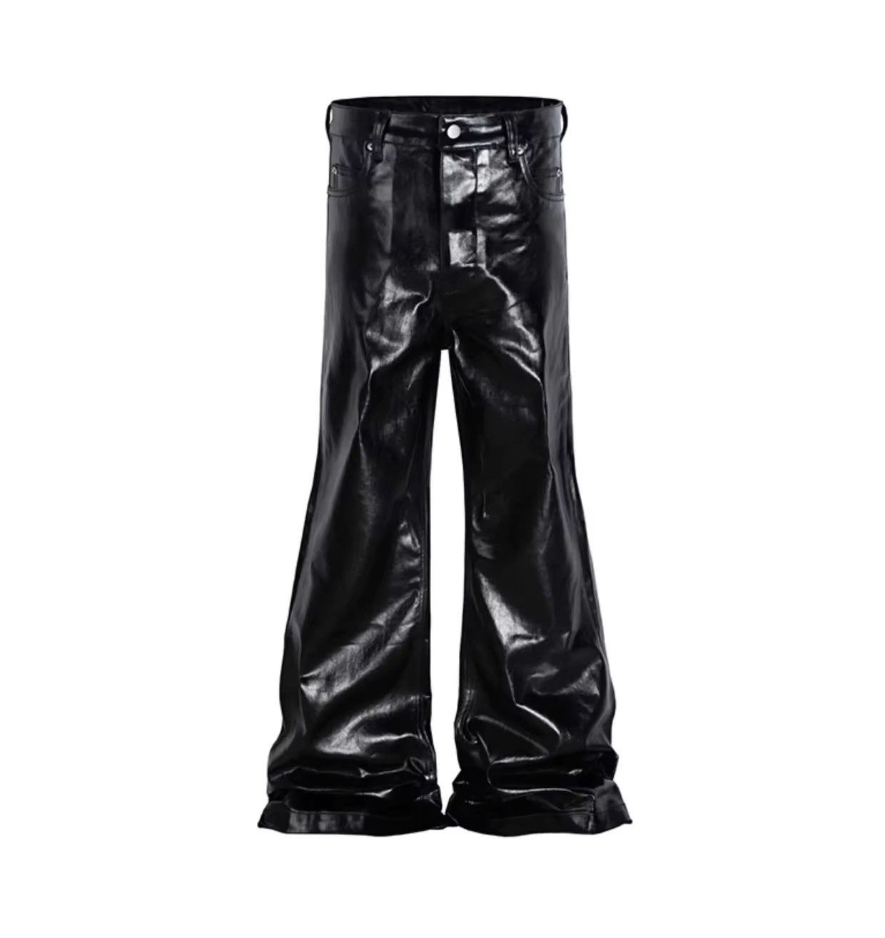 Leather Black pU Leather Jeans Size US 33 - 5 Thumbnail
