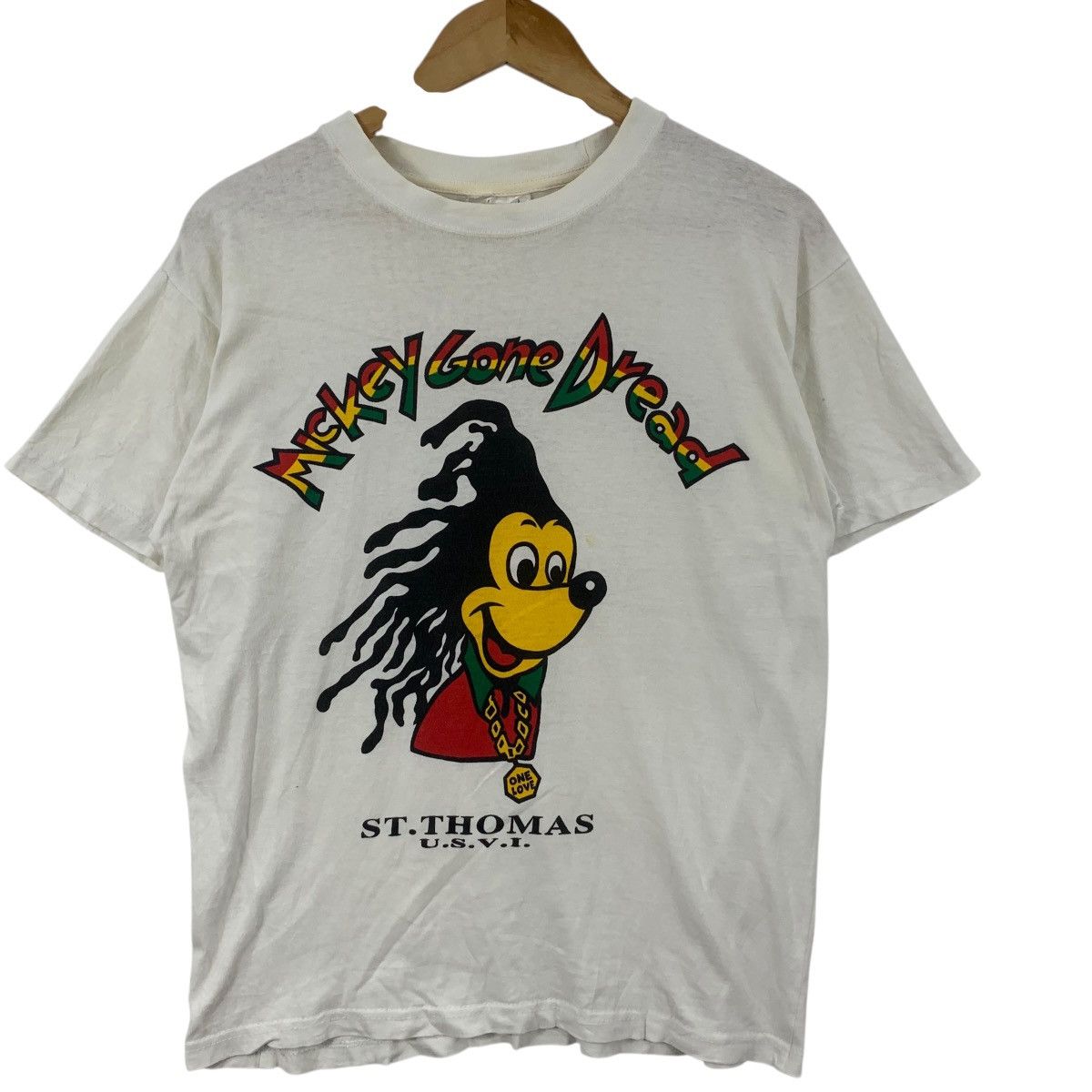 Mickey Mouse Vintage MICKEY MOUSE RASTA Dreadlock Reggae Tee Shirt Top Size US M / EU 48-50 / 2 - 5 Thumbnail