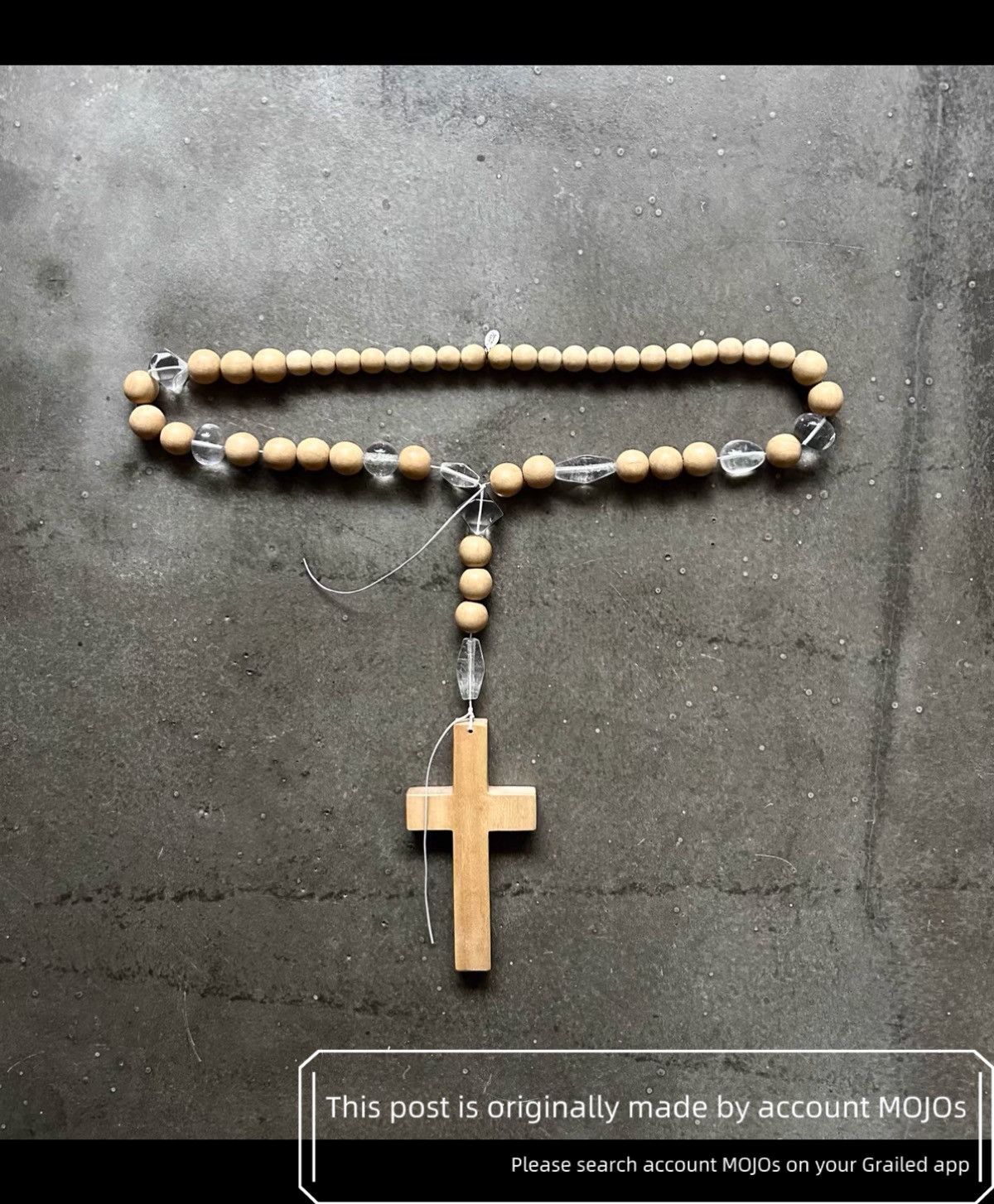 Number (N)ine Number Nine 08ss Wood & Crystal OS Cross Necklace mojos1032 Size ONE SIZE - 3 Thumbnail