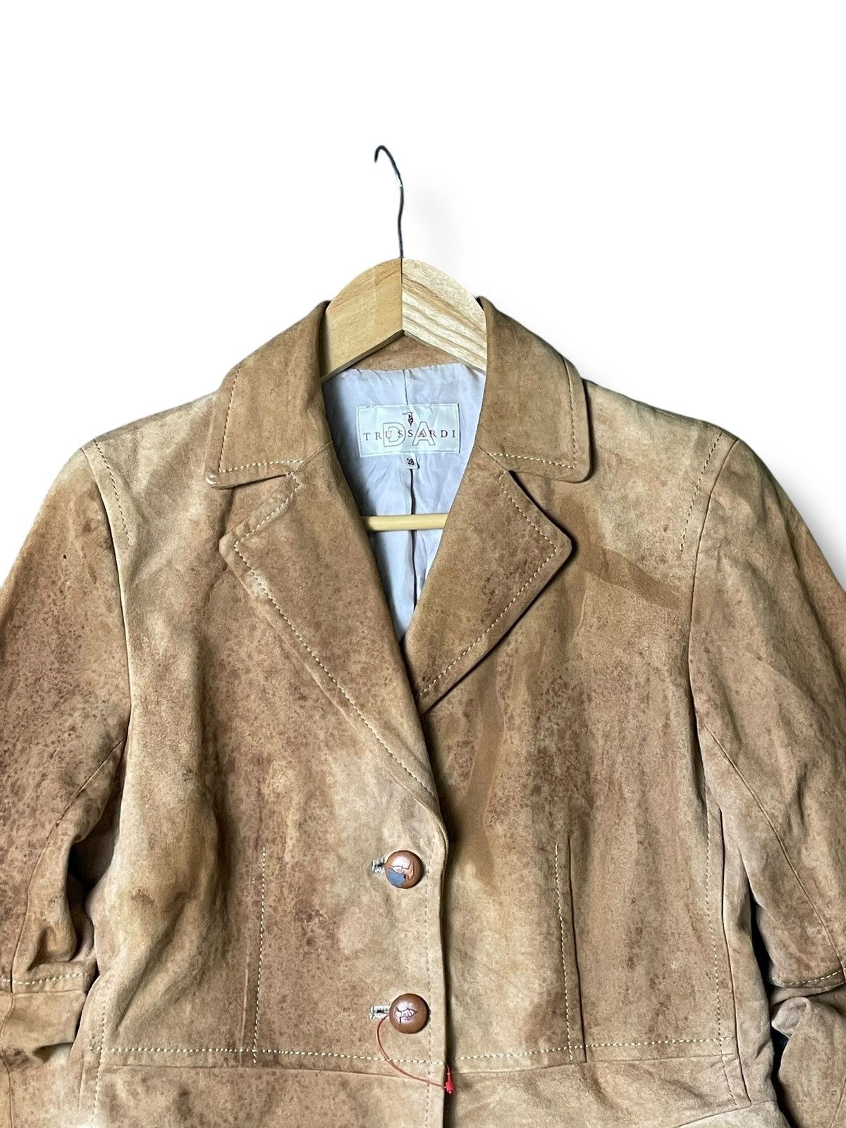 Trussardi × Vintage Trussardi Leather Suede Jacket (54) Size US XXS / EU 40 - 4 Thumbnail