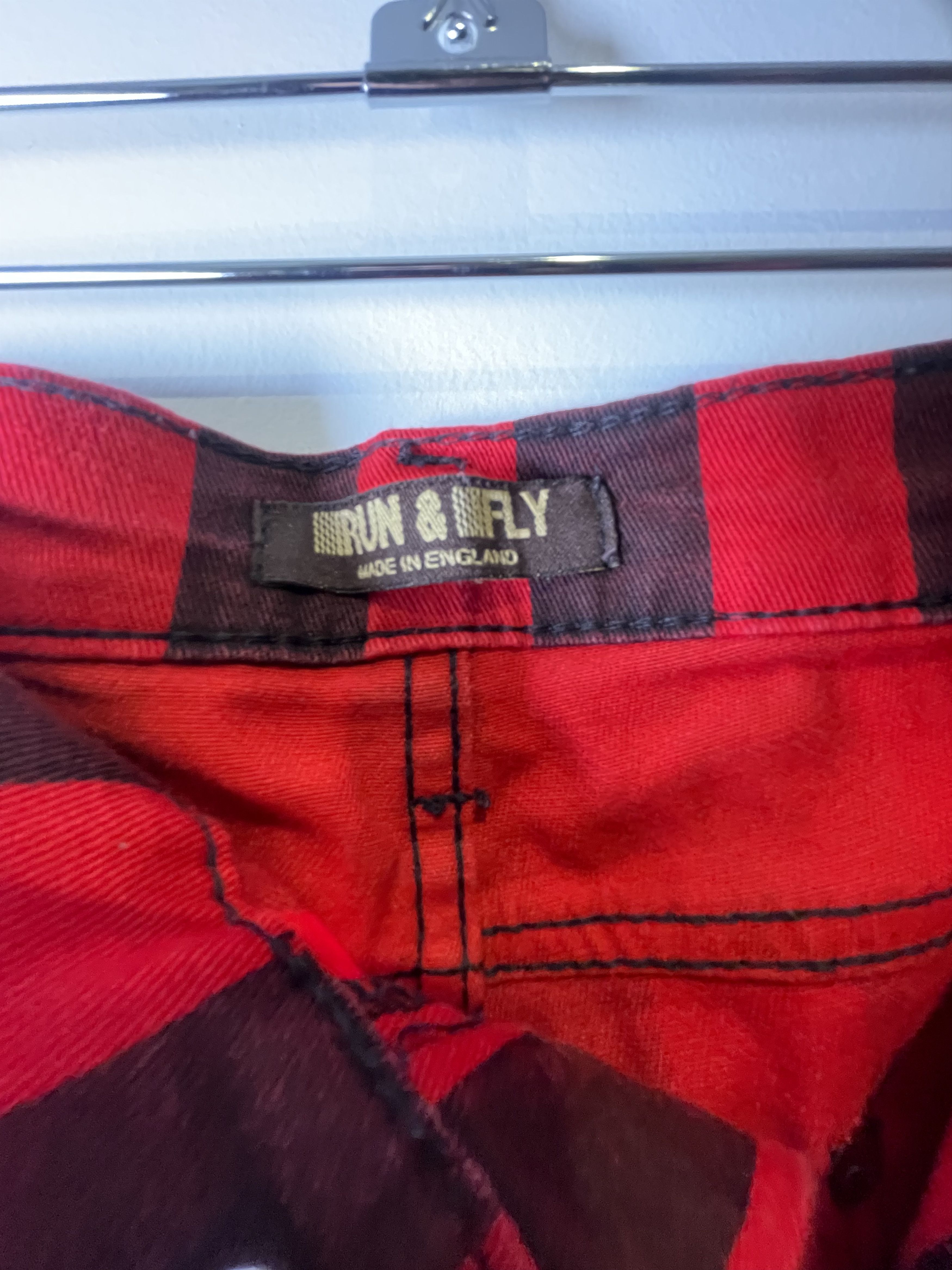 Other 🇬🇧 Run & Fly Red/Burgundy Striped Stretch Trousers Size US 32 / EU 48 - 6 Thumbnail