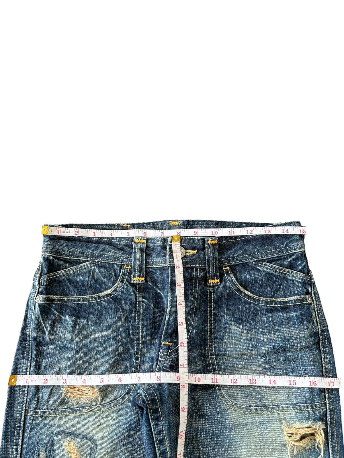 Japanese Brand Vintage Japanese Brand Rusty Wash Distress Flare Jeans Size 30" / US 8 / IT 44 - 7 Thumbnail