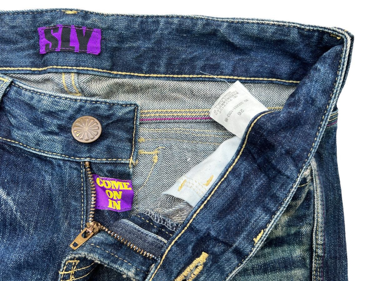 Japanese Brand Flare Sly Japanese Distressed Low Rise Denim Jeans 31x30 Size 31" - 10 Thumbnail
