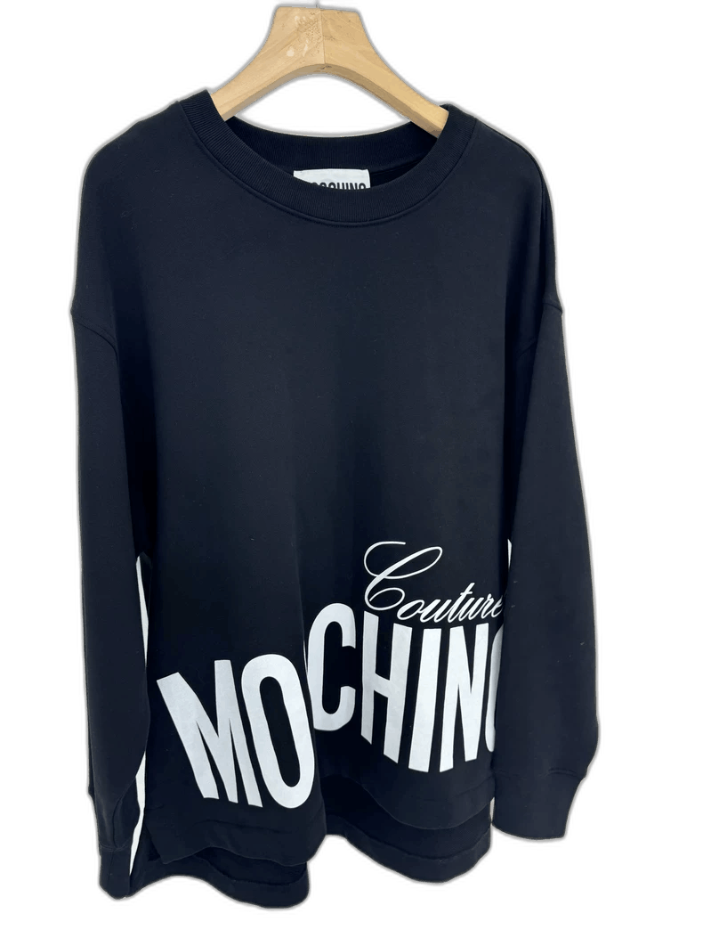 Moschino MOSCHINO Black Logo Sweatshirt Size US M / EU 48-50 / 2 - 1 Thumbnail