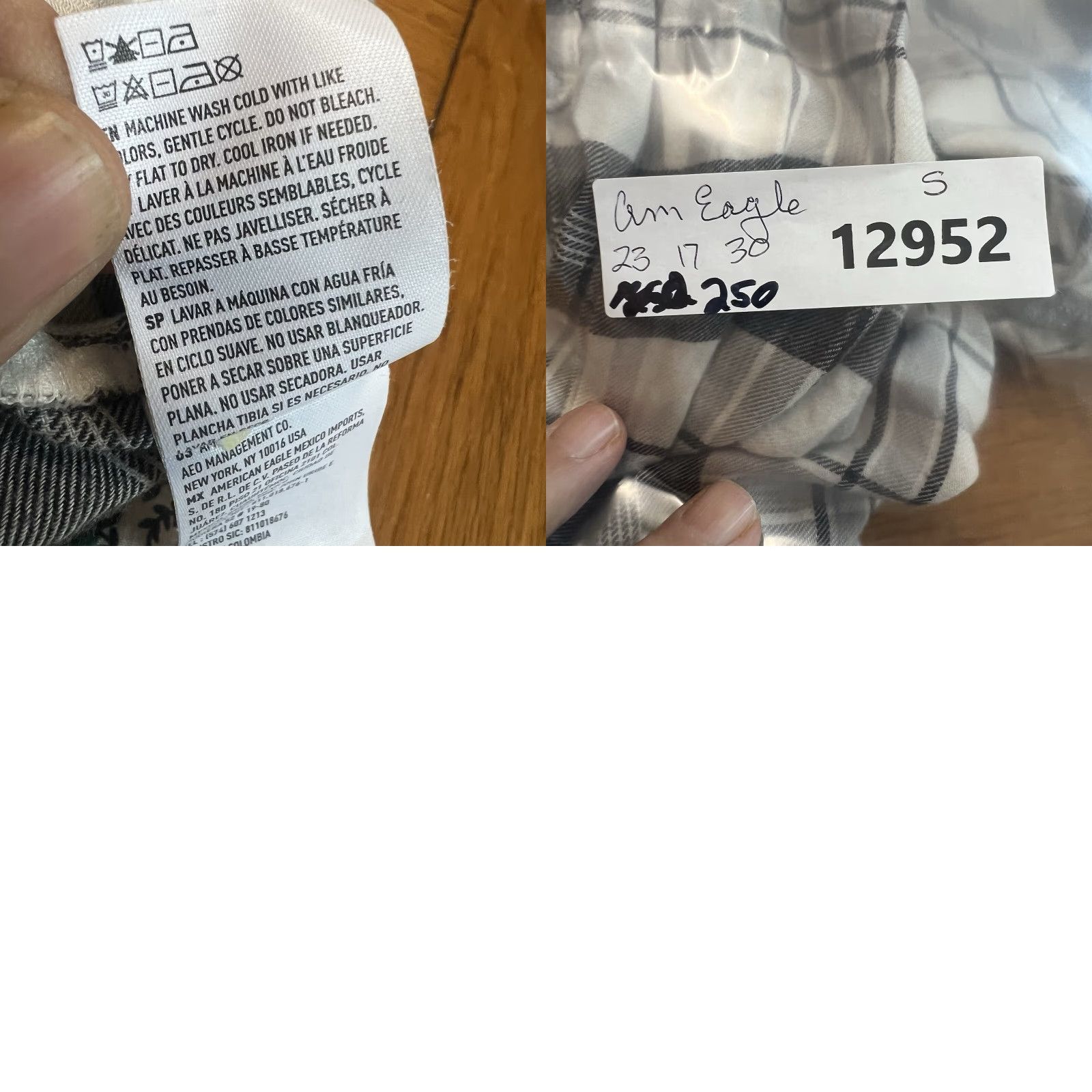 American Eagle Outfitters VINTAGE American Eagle Outfitters Buffalo Plaid Pearl Snap Button Shirt Women S Black/White Casual Knit Cotton-Viscose Plaid Long Sleeve Size S / US 4 / IT 40 - 8 Thumbnail