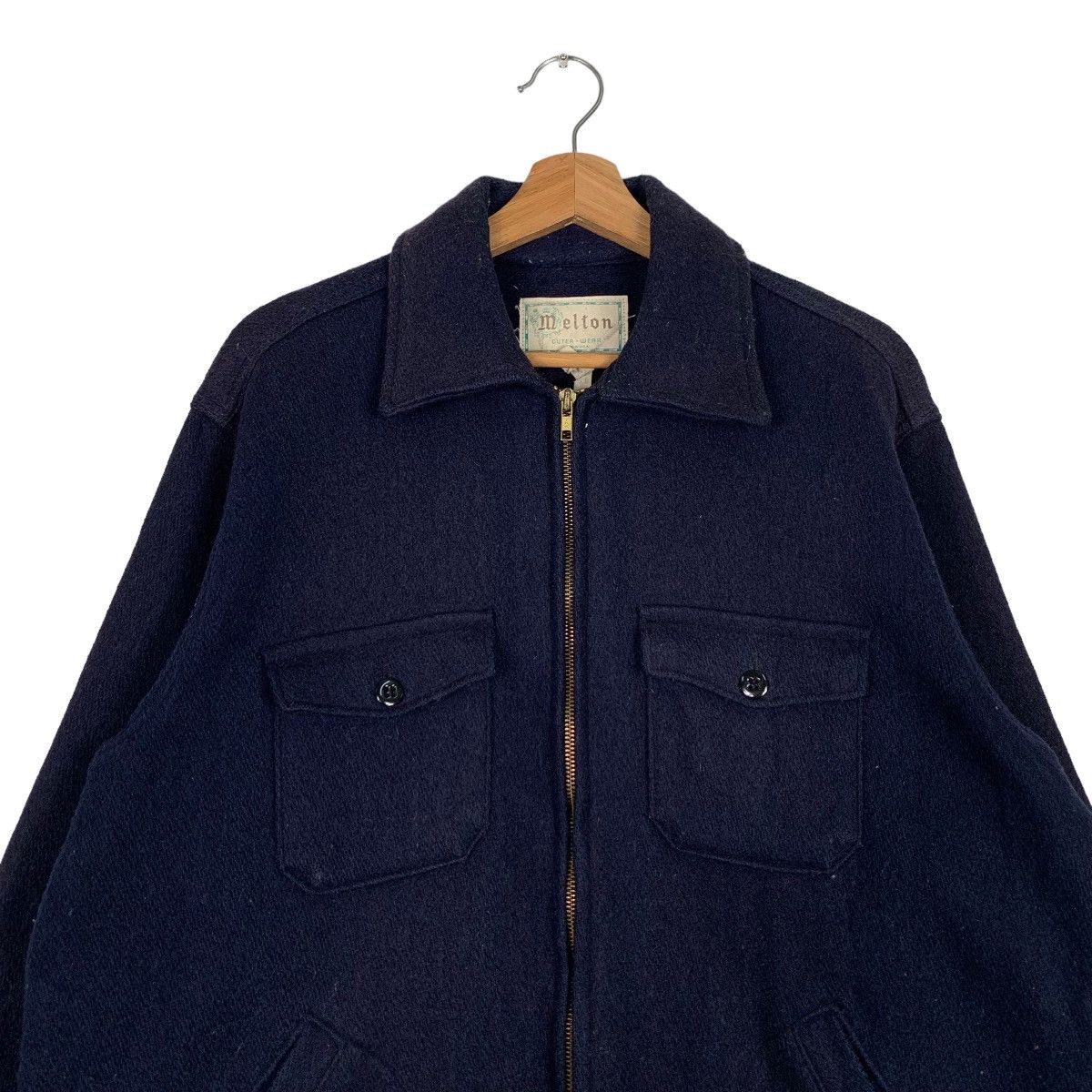 Vintage MELTON Outer Wear Four Pocket Wool Jacket #0256-C12 Size US XL / EU 56 / 4 - 3 Thumbnail
