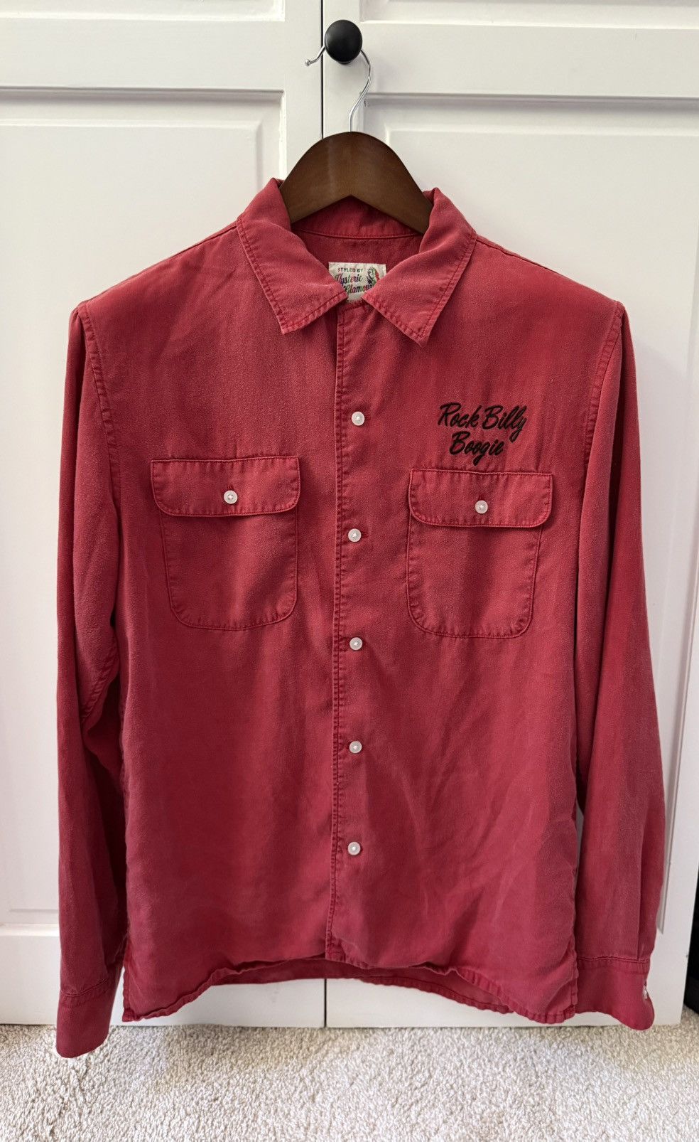 Hysteric Glamour See No Evil Red Rayon Button Up Shirt Size US M / EU 48-50 / 2 - 1 Thumbnail