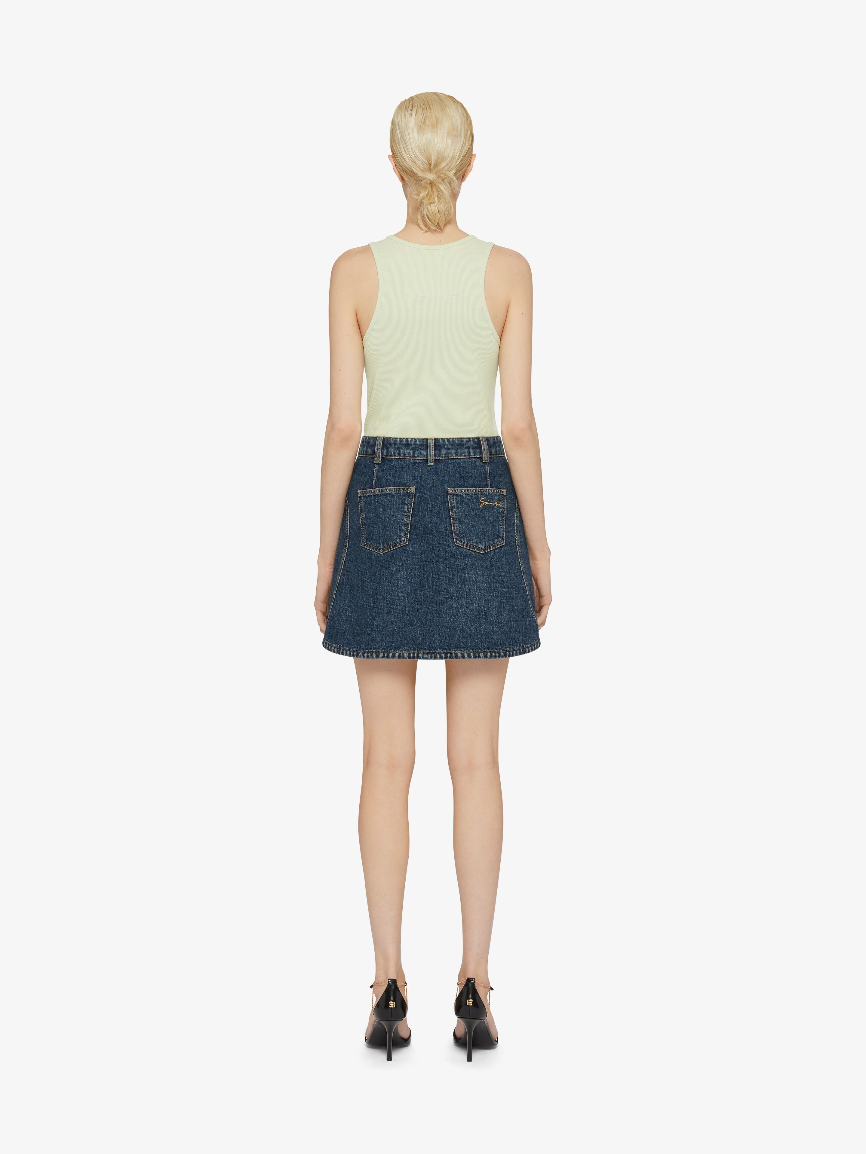 Givenchy o1srvl11e0825 Mini Skirt in Denim in Blue Size 25" / US 0 / IT 36 - 3 Thumbnail
