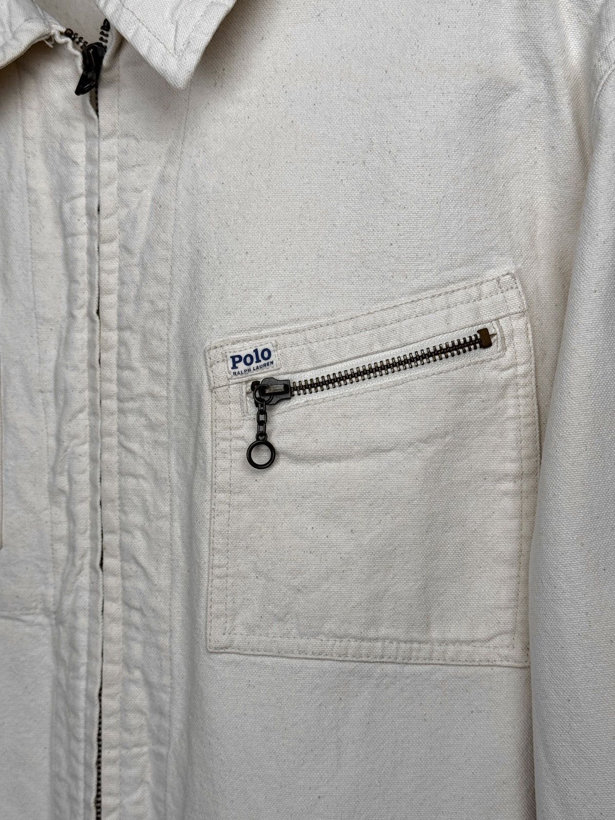 Polo Ralph Lauren Polo Ralph Lauren beige vintage 00’s denim zip up jacket L Size US L / EU 52-54 / 3 - 7 Thumbnail