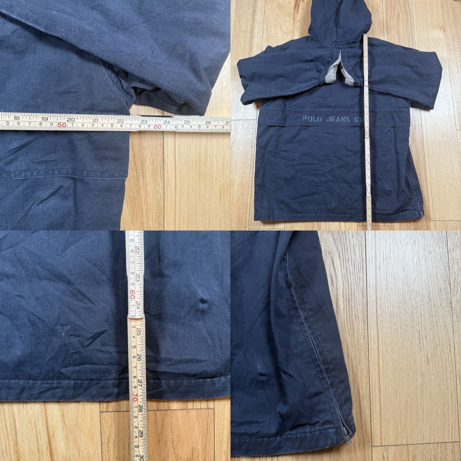Vintage VINTAGE Polo Ralph Lauren Jeans Co Anorak Windbreaker Hoodie Hoody Blue Grey Men's Large Jacket Windbreaker Cotton Gray Mens L Size US L / EU 52-54 / 3 - 8 Thumbnail