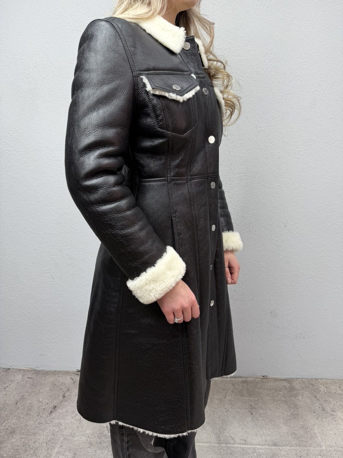 If Six Was Nine Acne Studios Shearling Lamb Leather Coat Jacket Size S / US 4 / IT 40 - 6 Thumbnail