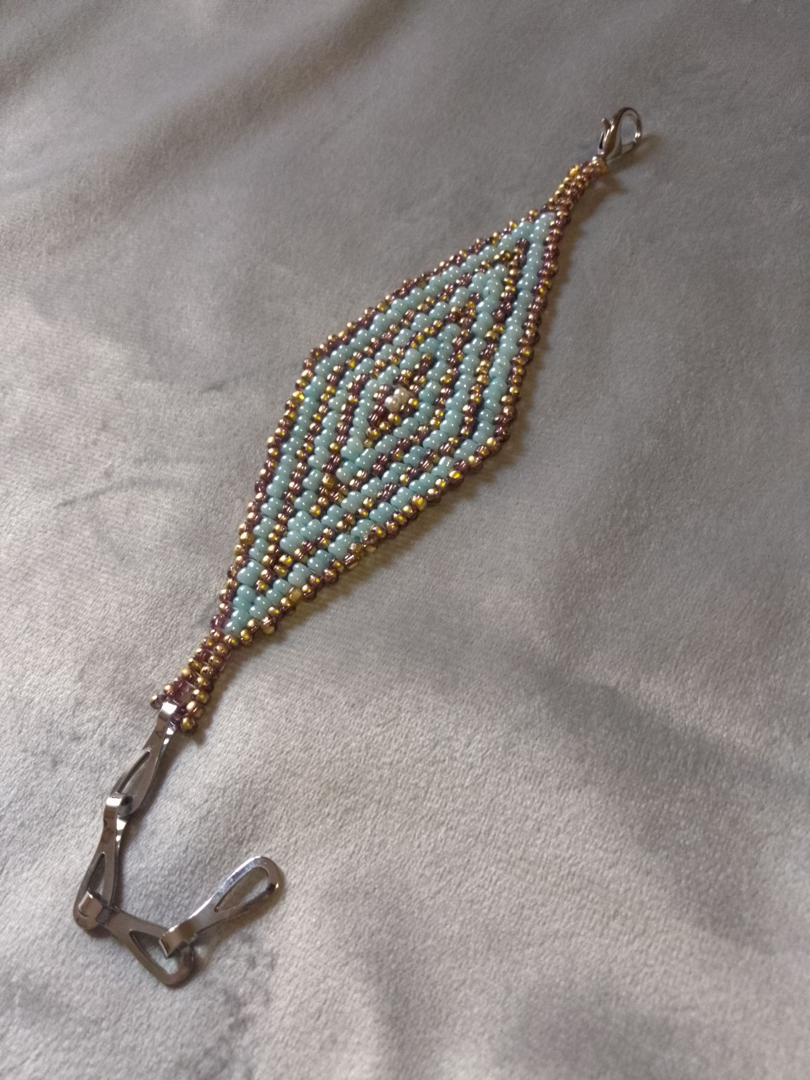 Handmade Ethnic bracelet Native Americans style golden/blue Size ONE SIZE - 8 Thumbnail