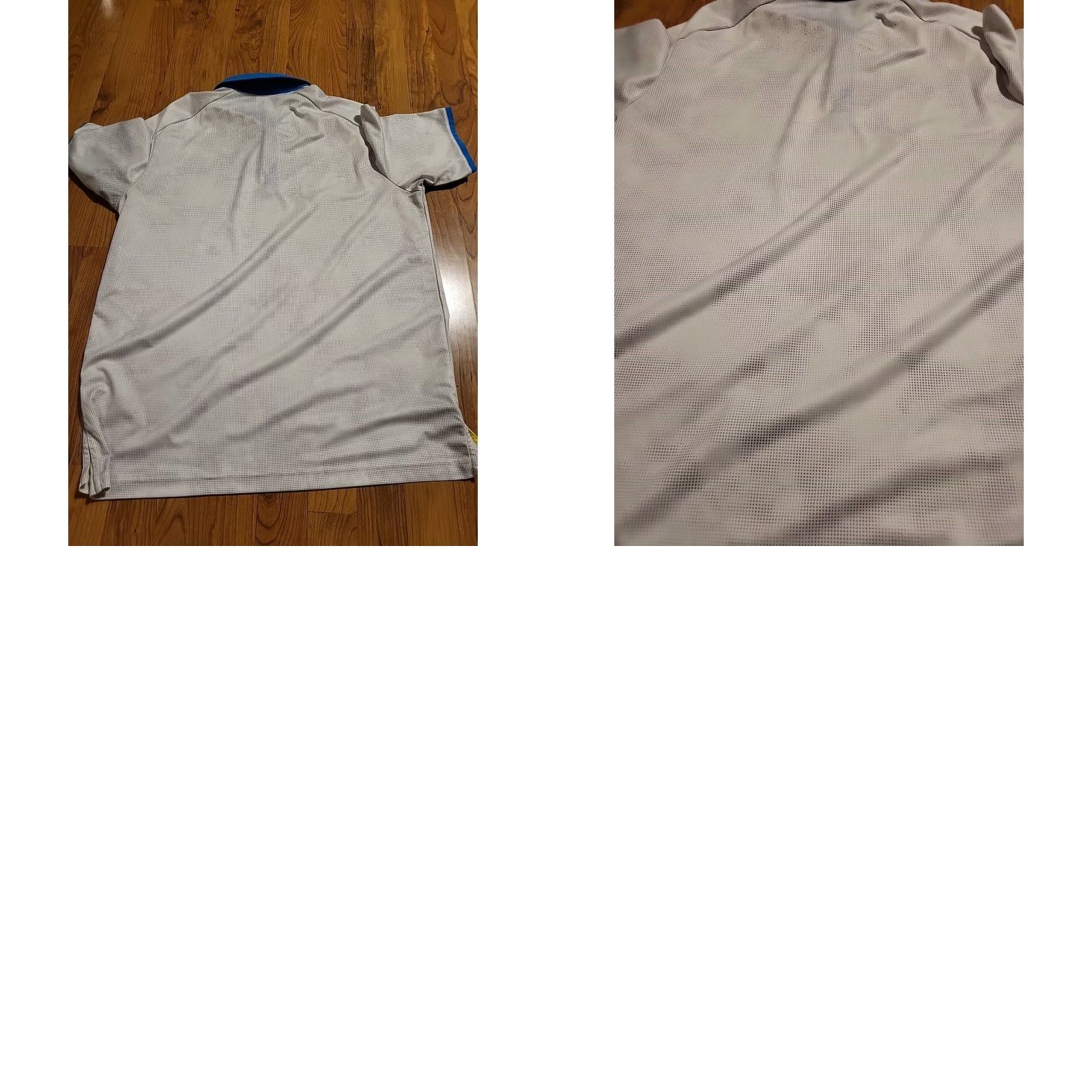 Adidas Adidas Polo Shirt Climachill Geometric White Gray Blue Collar Cuffs Men M EUC Size US M / EU 48-50 / 2 - 8 Thumbnail