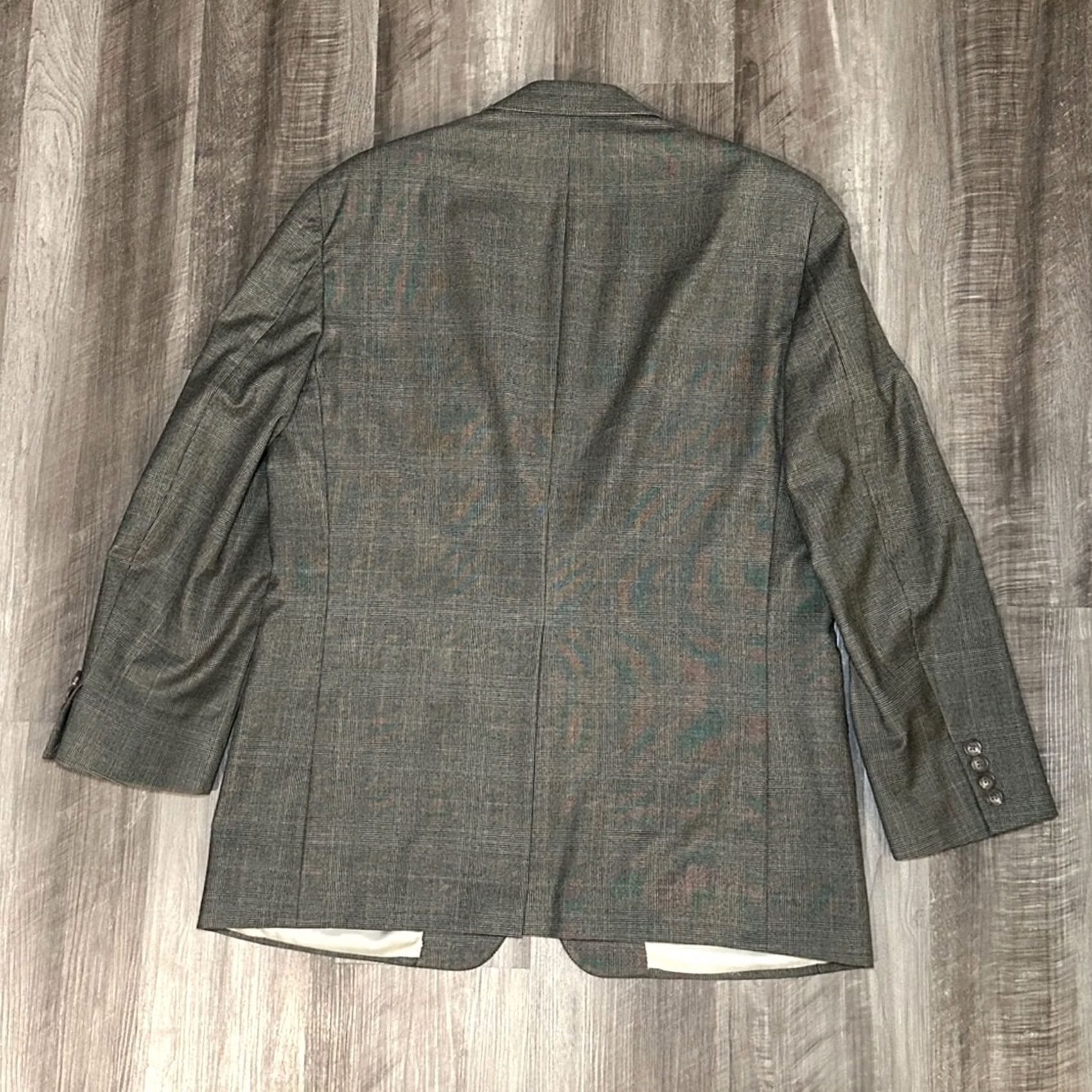 Vintage Samuelsohn Blazer Wool Glen Check Plaid 2 Piece - 42R Mens Regular Brown Blazer Sport Jacket Size 42R - 2 Thumbnail