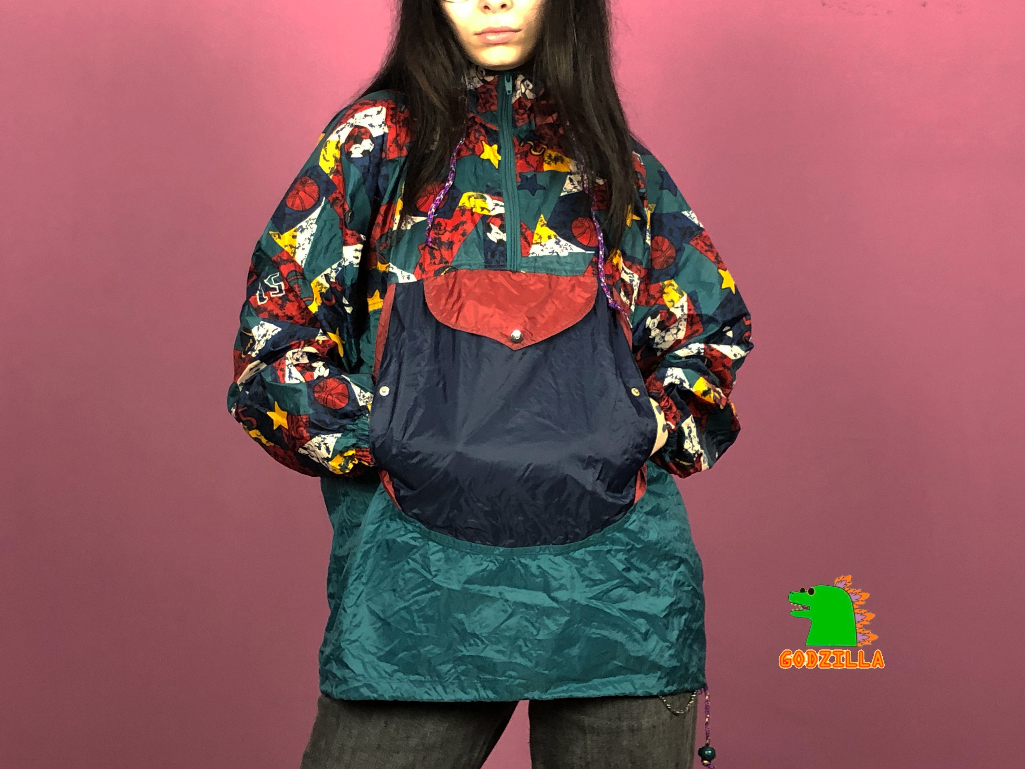 Vintage 90s Vintage Women's Abstract Rain Jacket - M Size M / US 6-8 / IT 42-44 - 4 Thumbnail